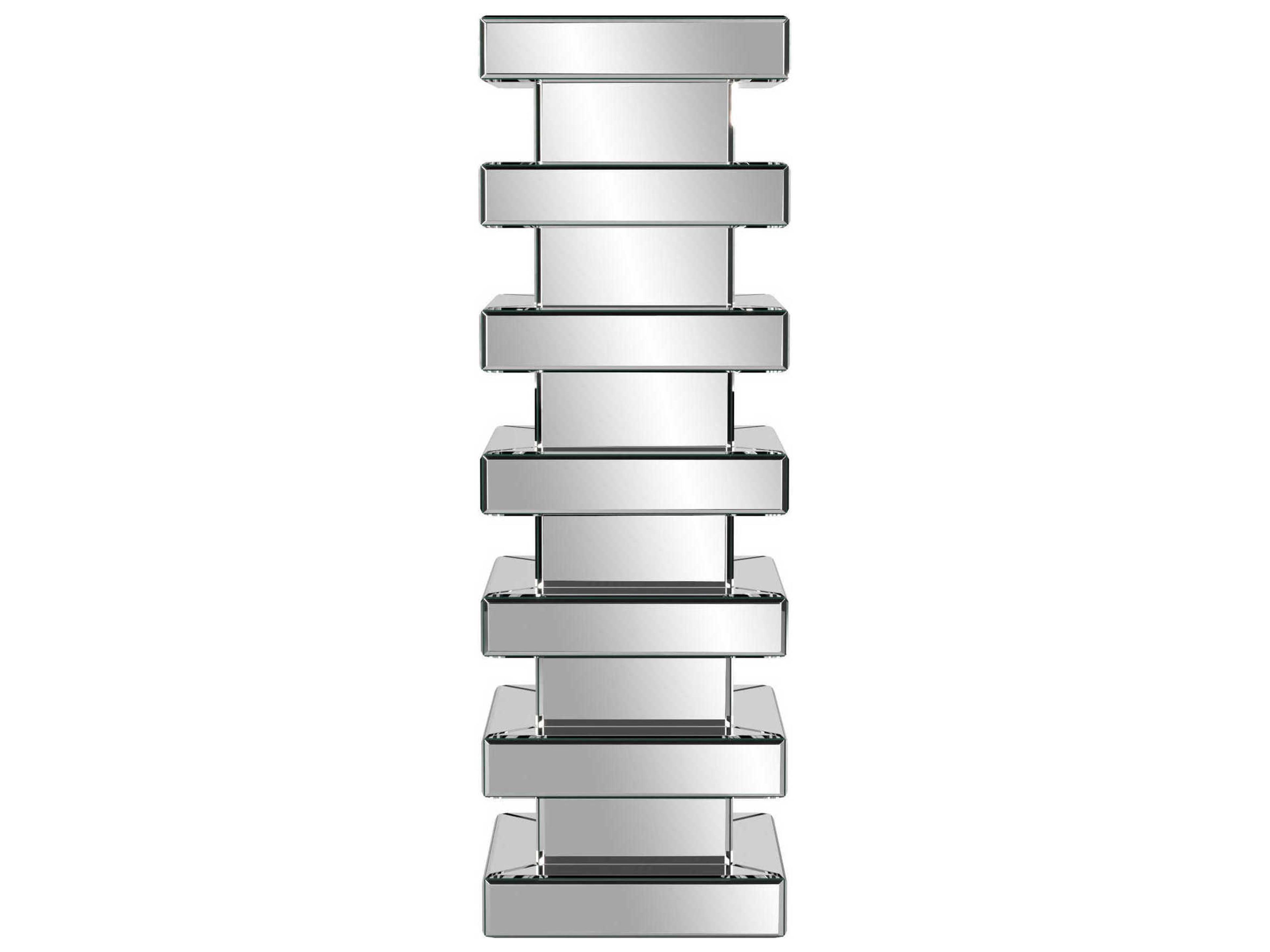 Howard Elliott Stepped Square Mirror End Table