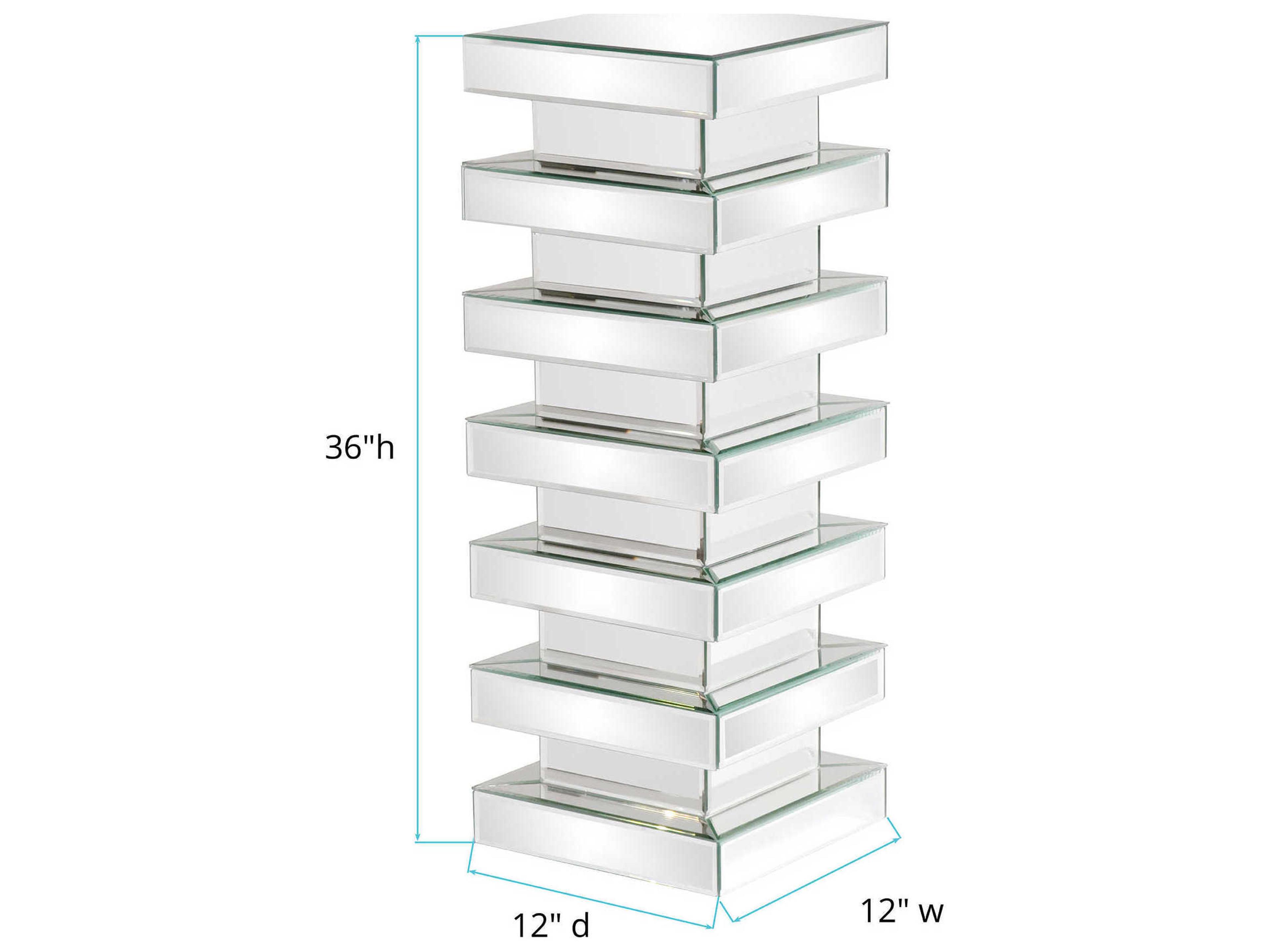 Howard Elliott Stepped Square Mirror End Table