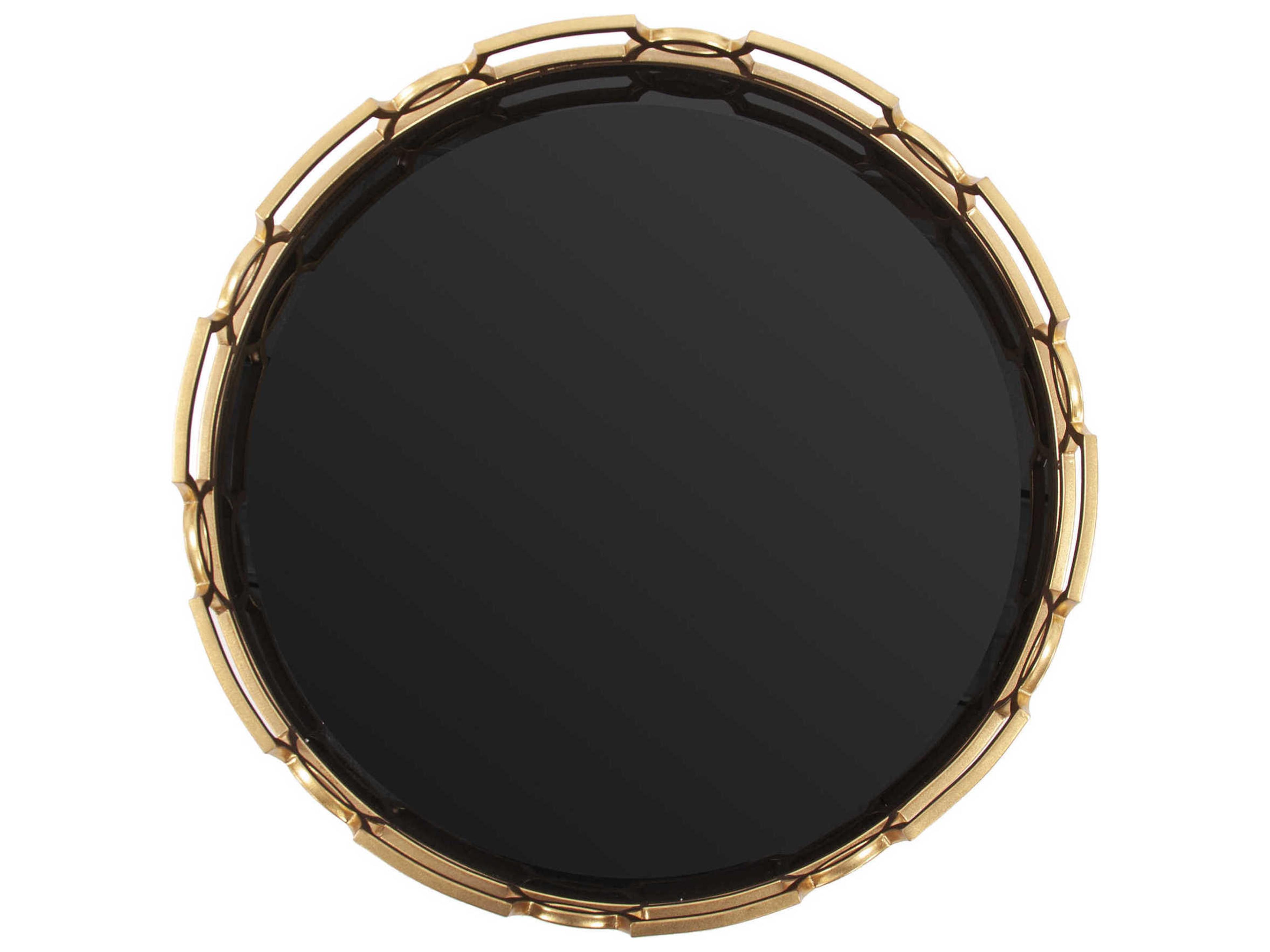 Howard Elliott Kyron Bright Gold / Black Glass Serving Tray