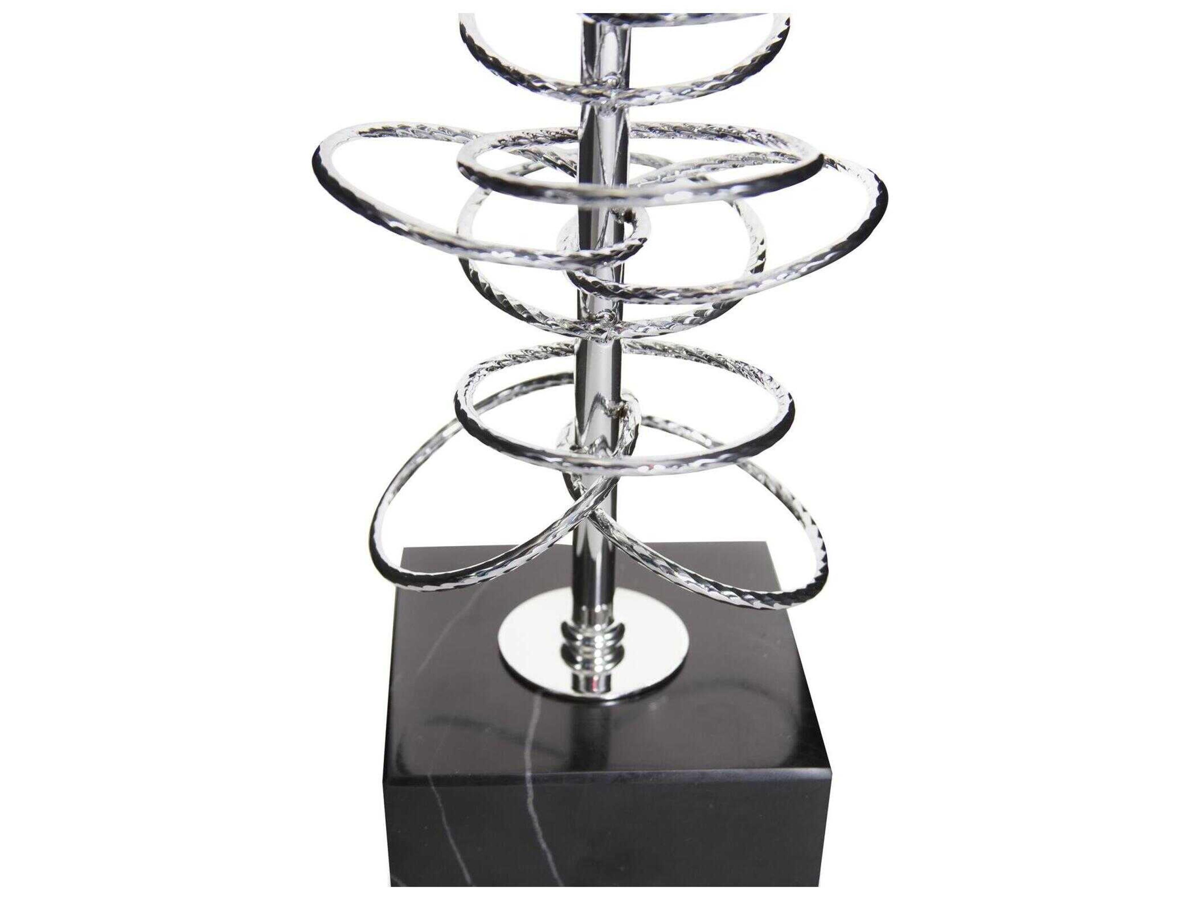 Howard Elliott Chrome Black Ring Toss Candle Holder