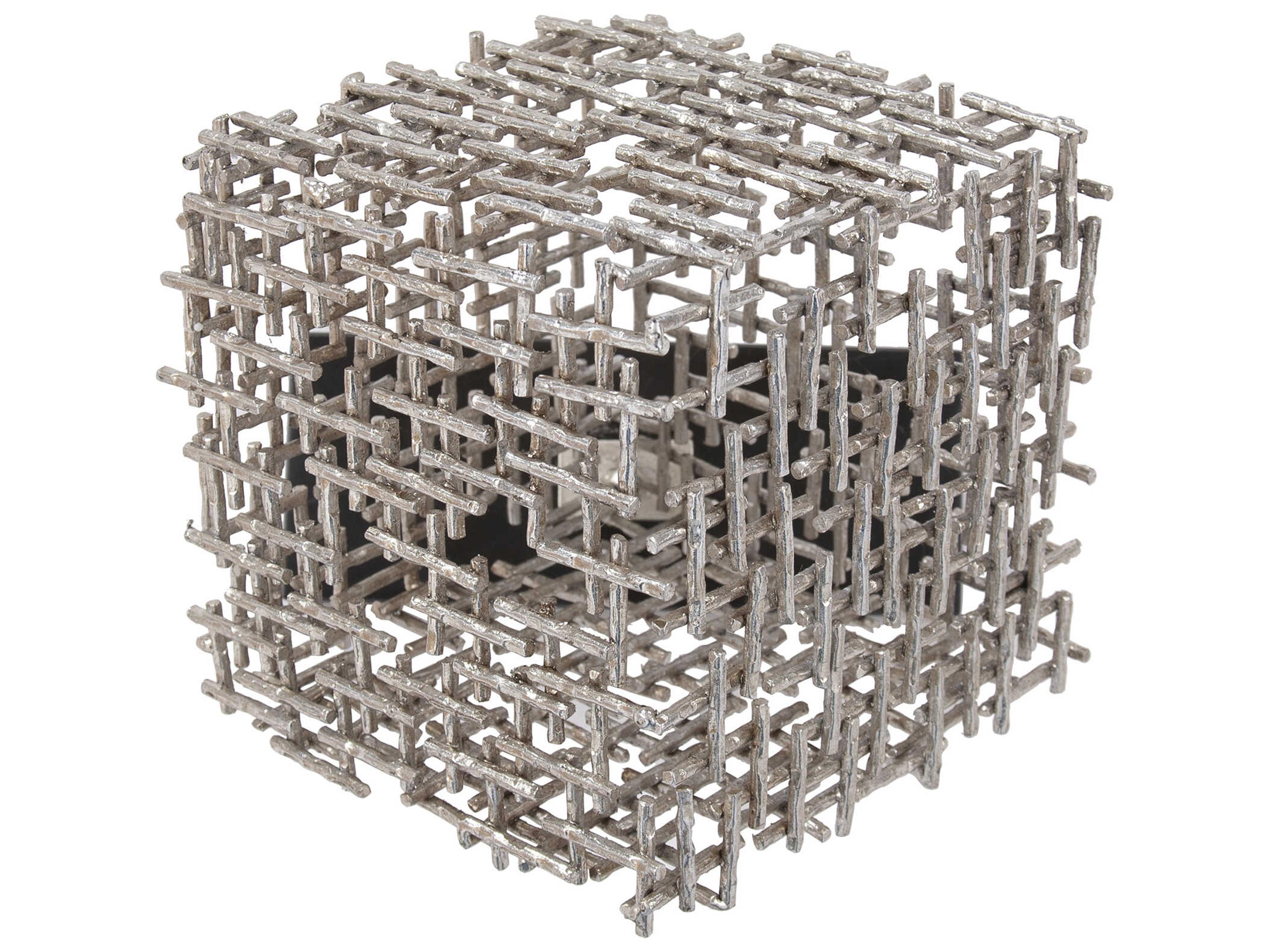 Howard Elliott Chrome Black Cubist Sculpture