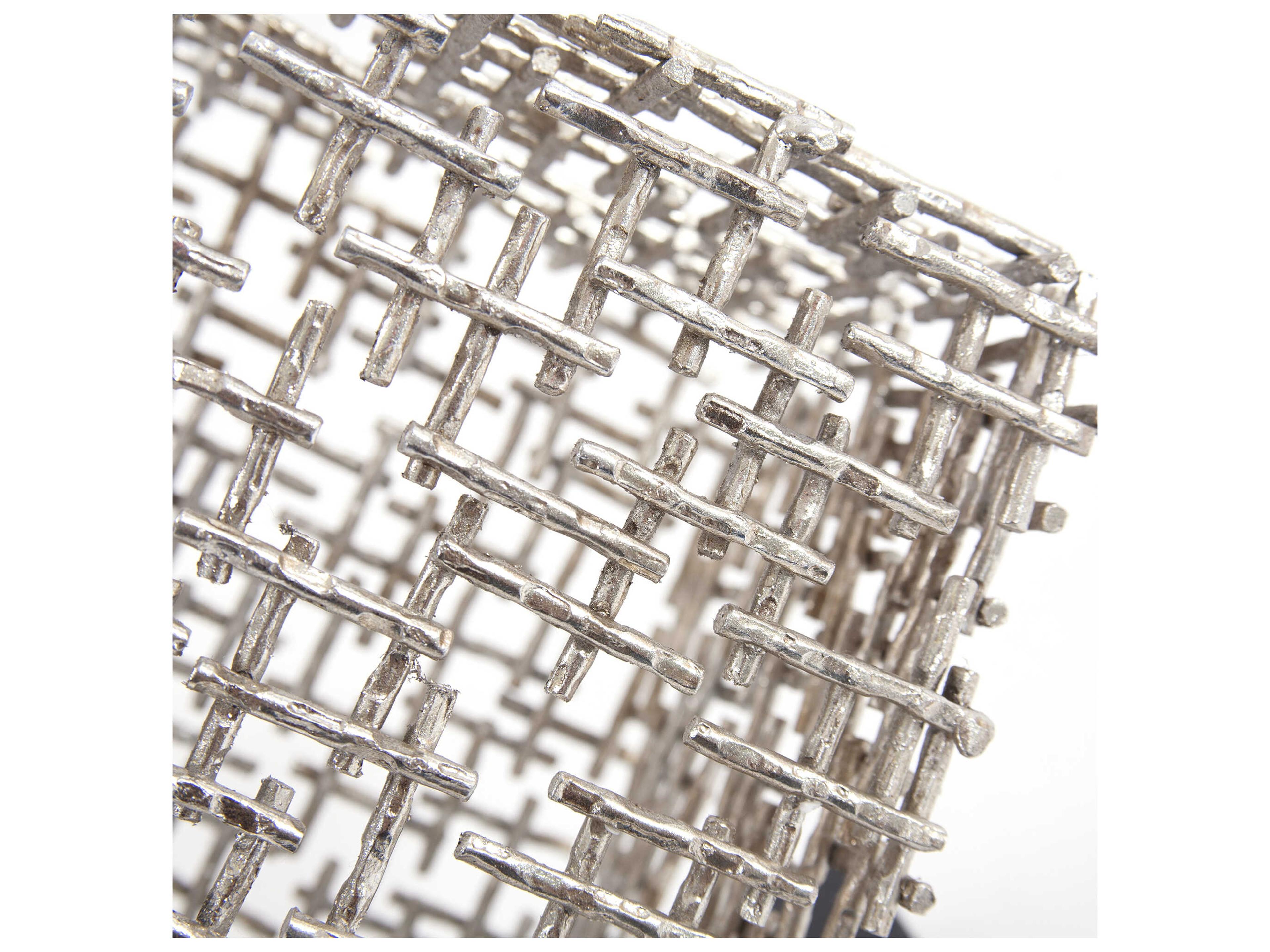 Howard Elliott Chrome Black Cubist Sculpture