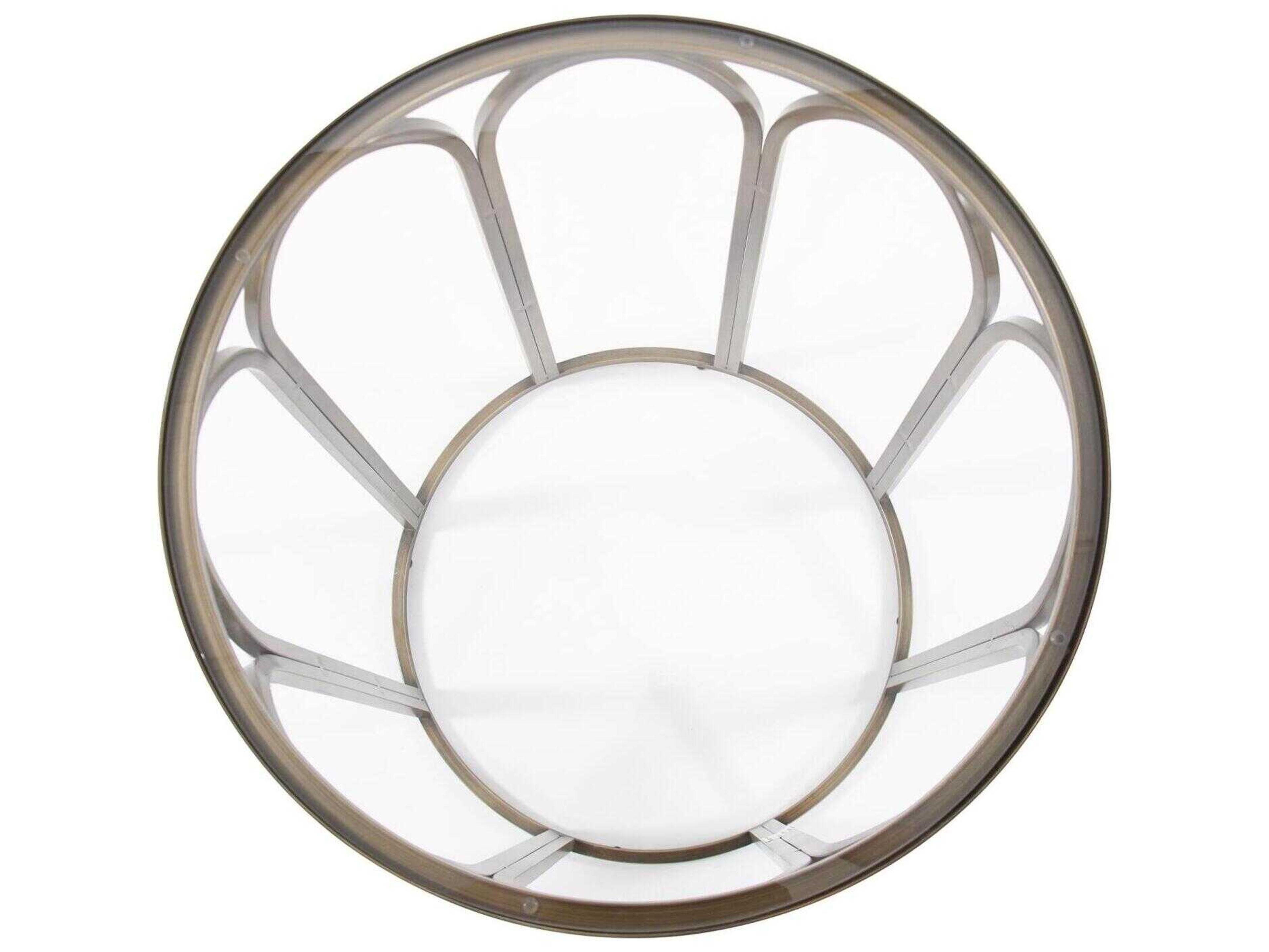 Howard Elliott Palladio Round Glass Brass End Table