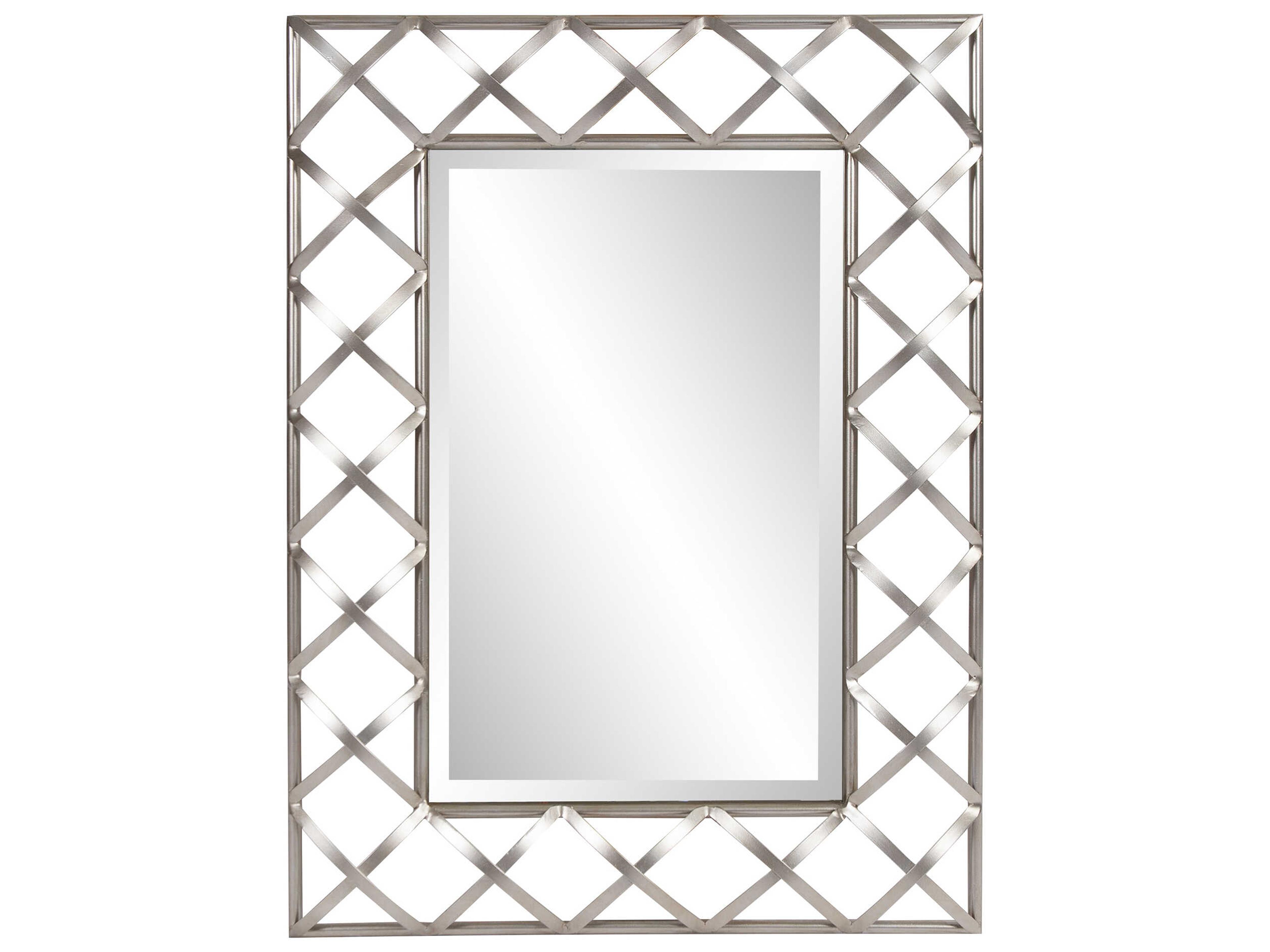 Howard Elliott Trellis Silver Rectangular Wall Mirror