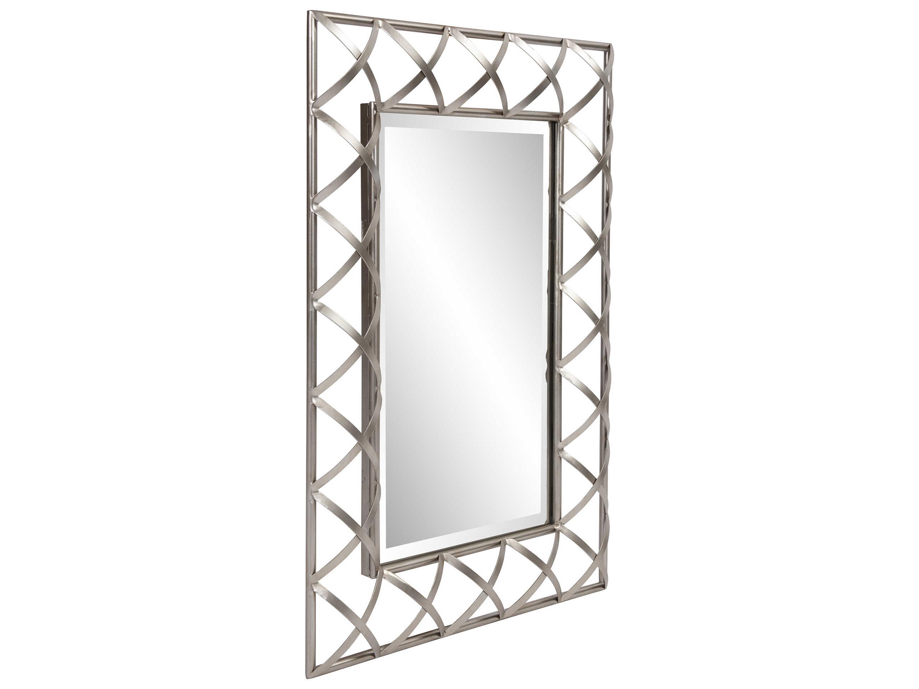 Howard Elliott Trellis Silver Rectangular Wall Mirror
