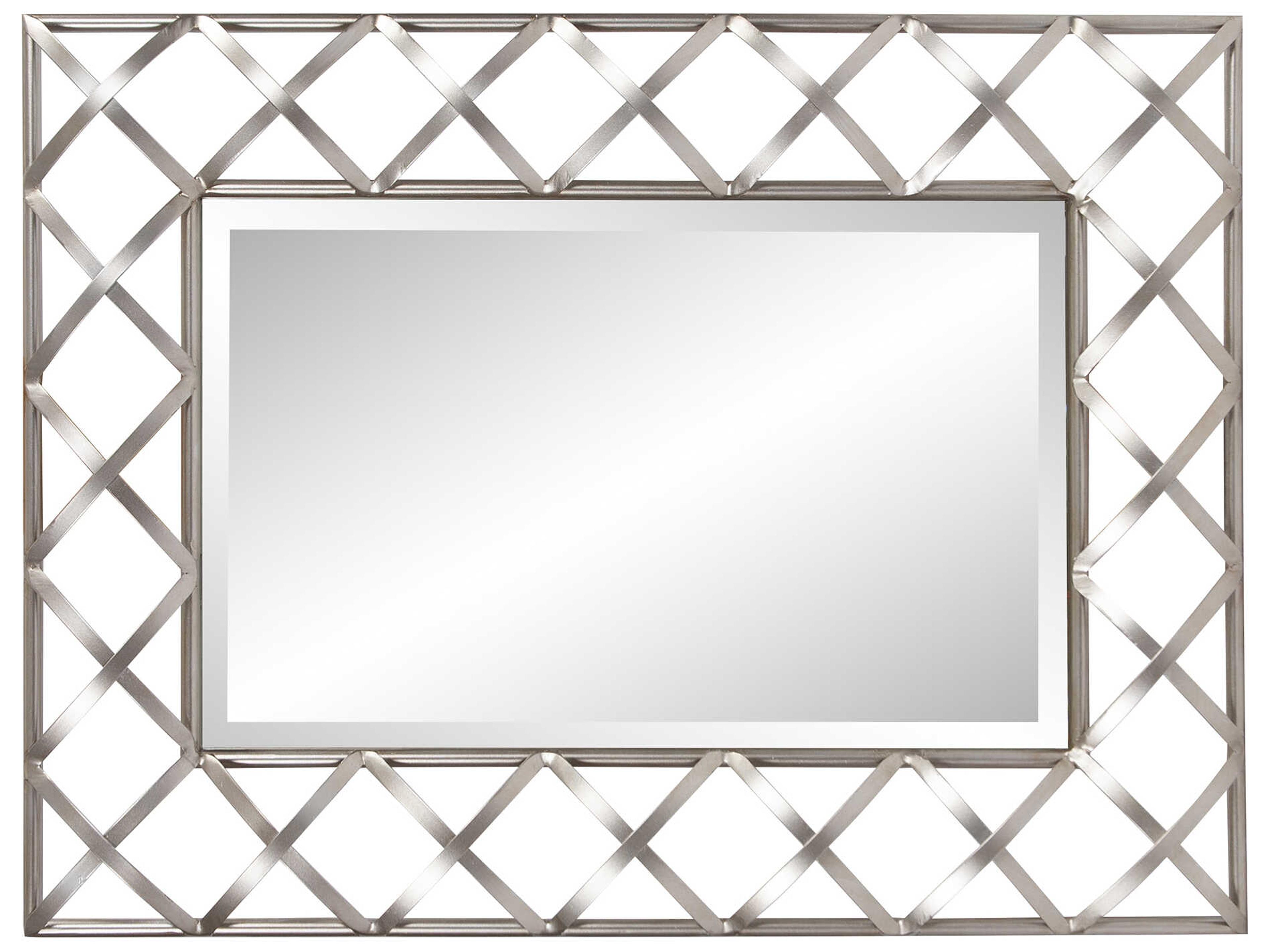 Howard Elliott Trellis Silver Rectangular Wall Mirror