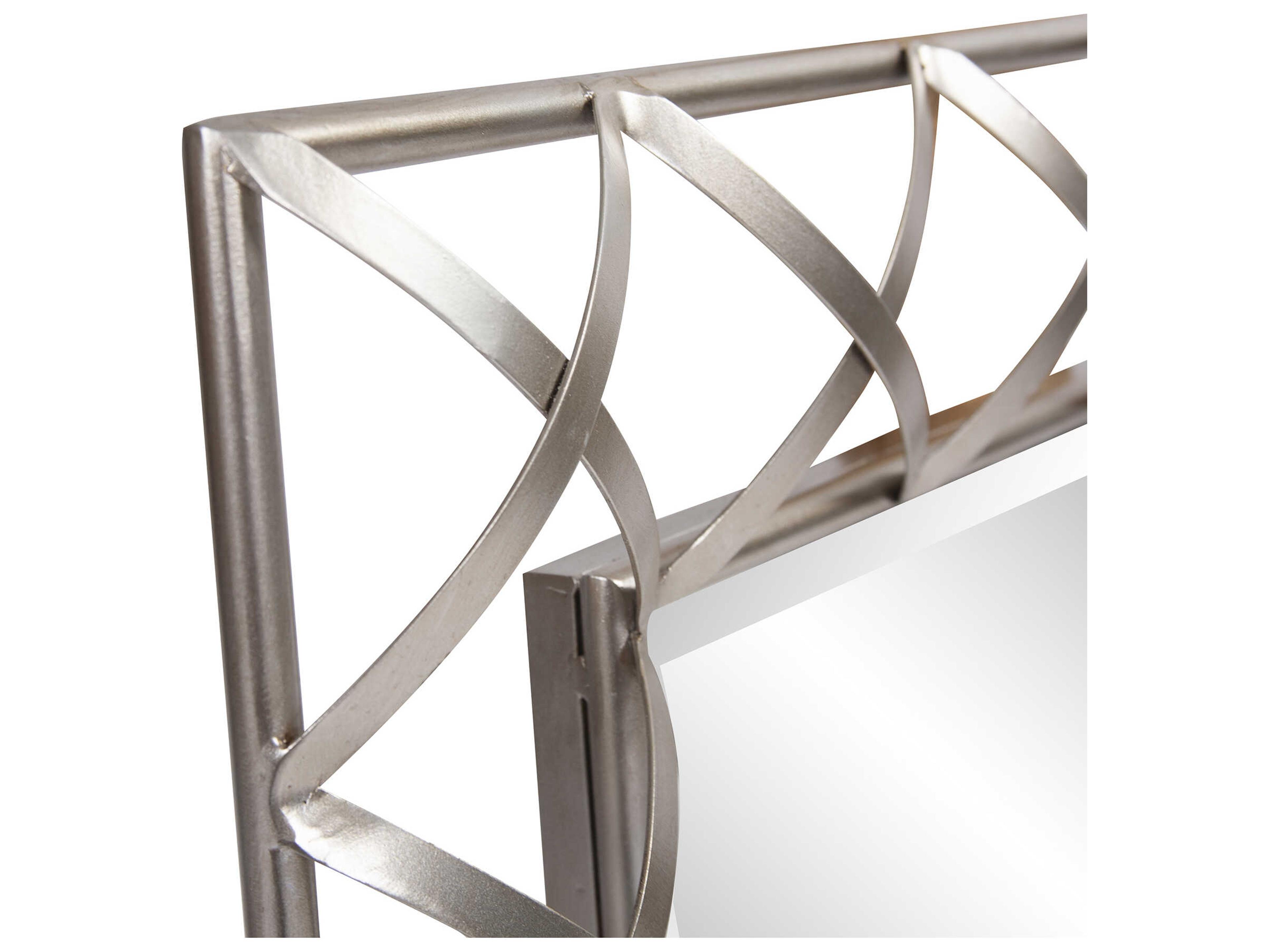 Howard Elliott Trellis Silver Rectangular Wall Mirror