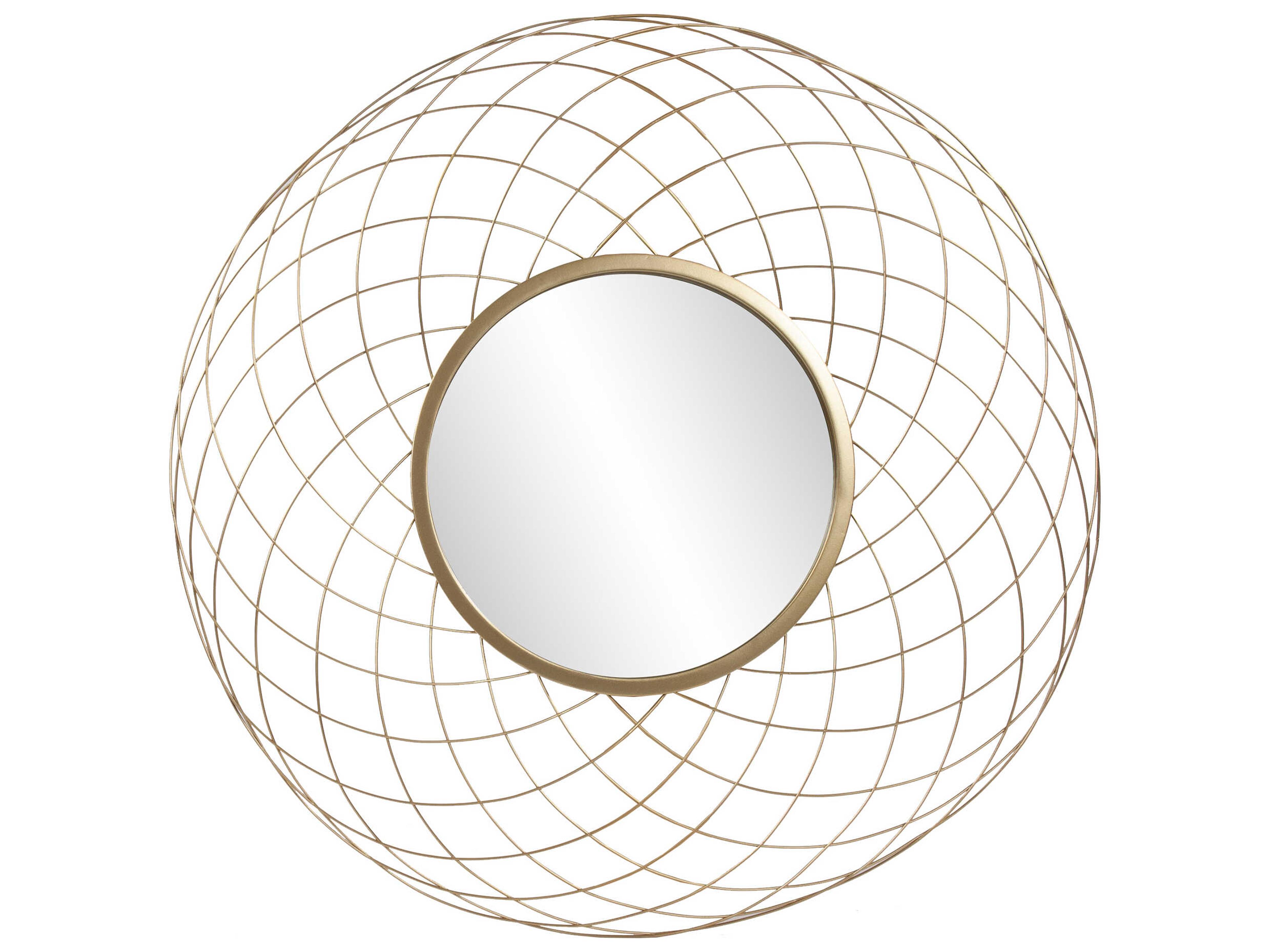 Howard Elliott Epic Bright Gold Round Wall Mirror