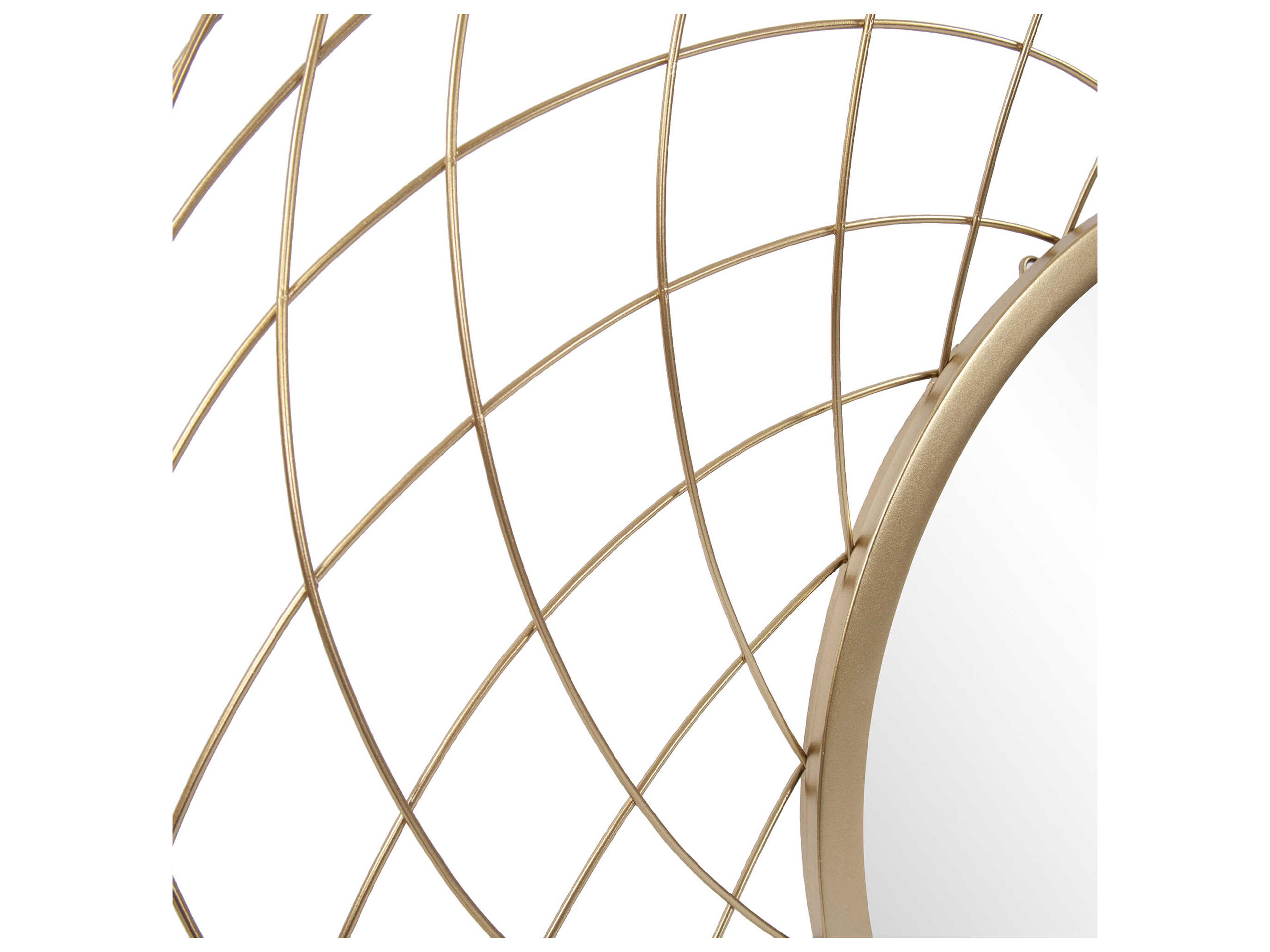 Howard Elliott Epic Bright Gold Round Wall Mirror