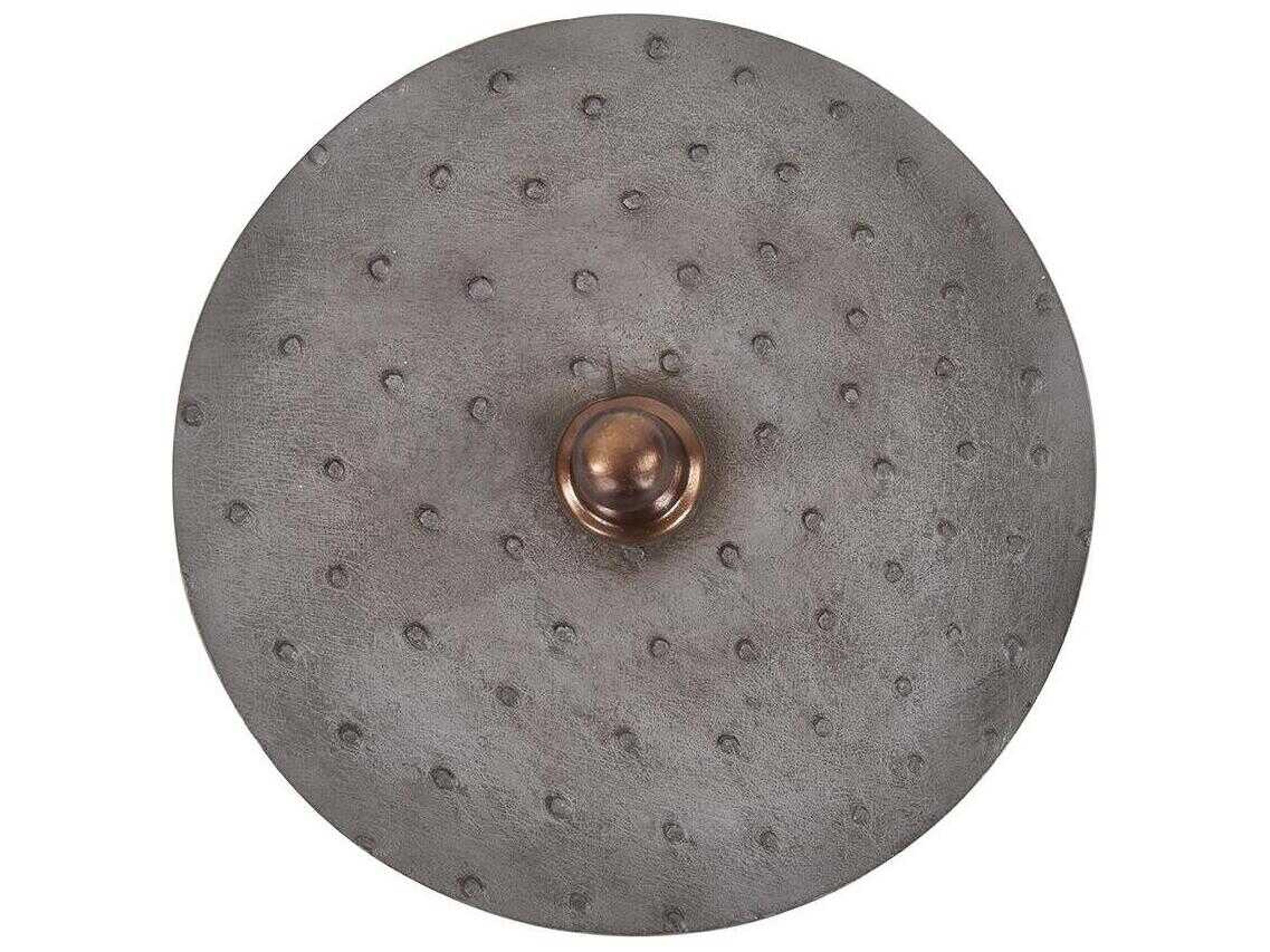 Howard Elliott Round Faux Ostrich Skin Decorative Box