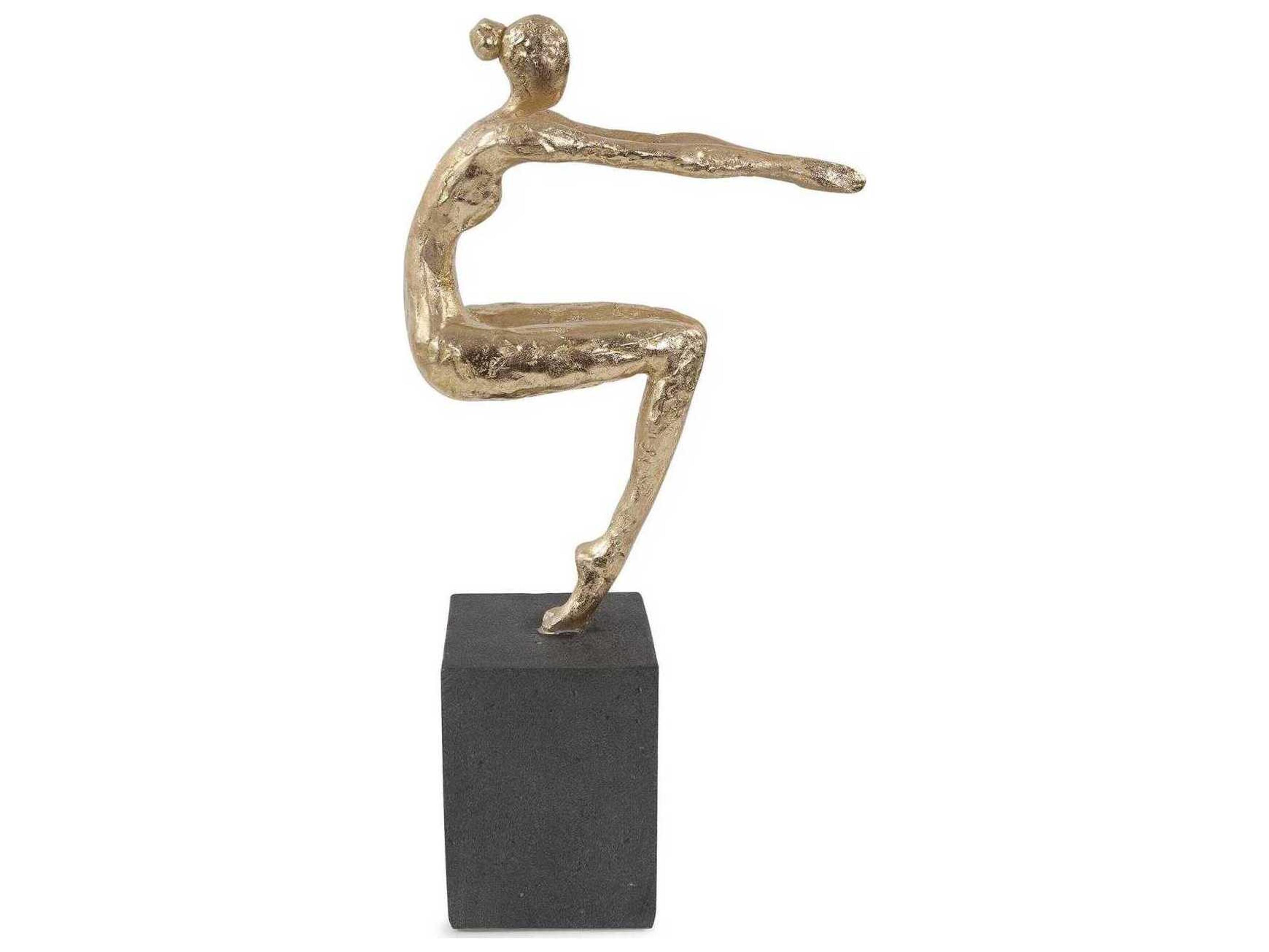 Howard Elliott Gold Cement Utkatasana Pose Sculpture