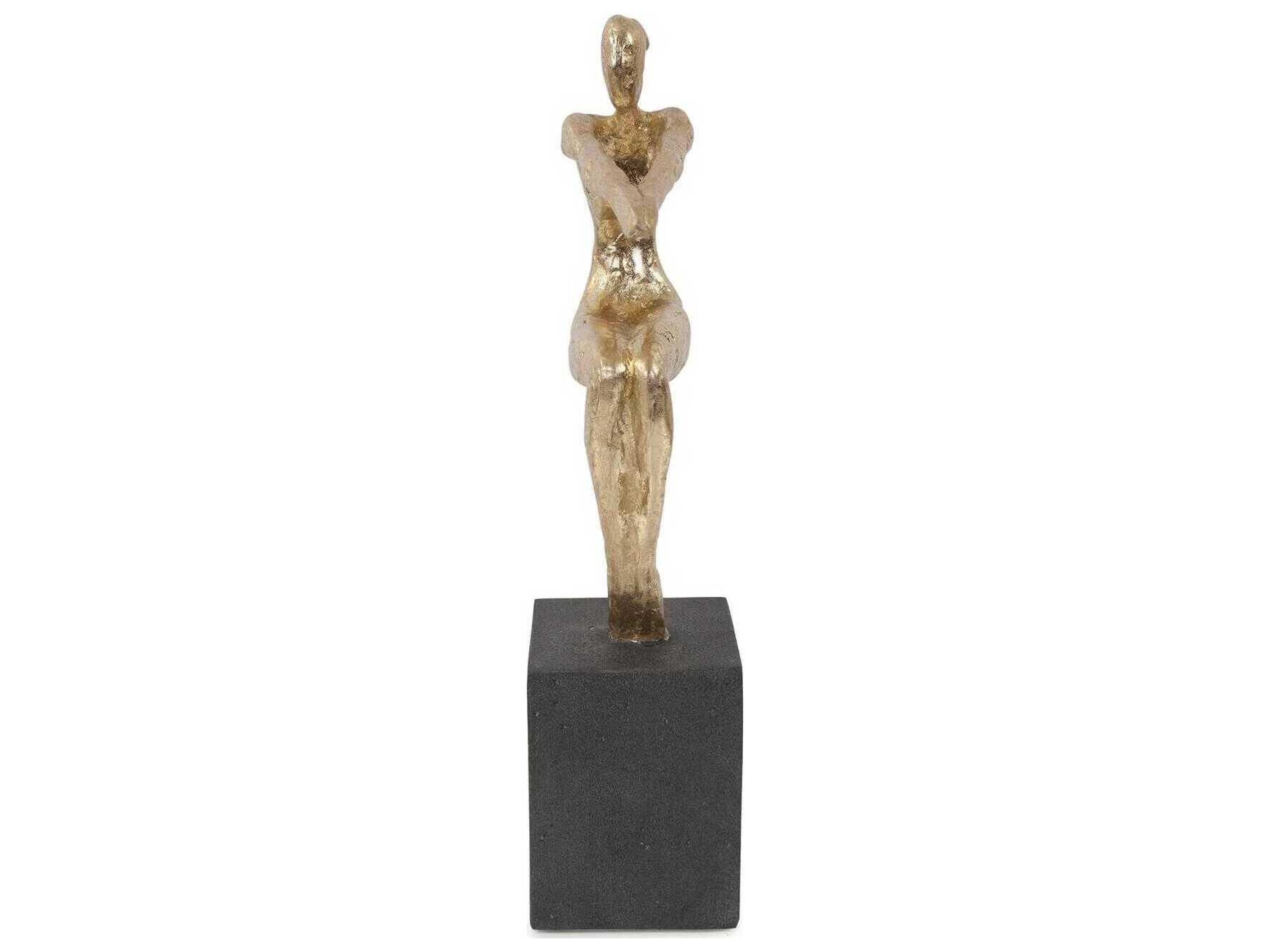 Howard Elliott Gold Cement Utkatasana Pose Sculpture