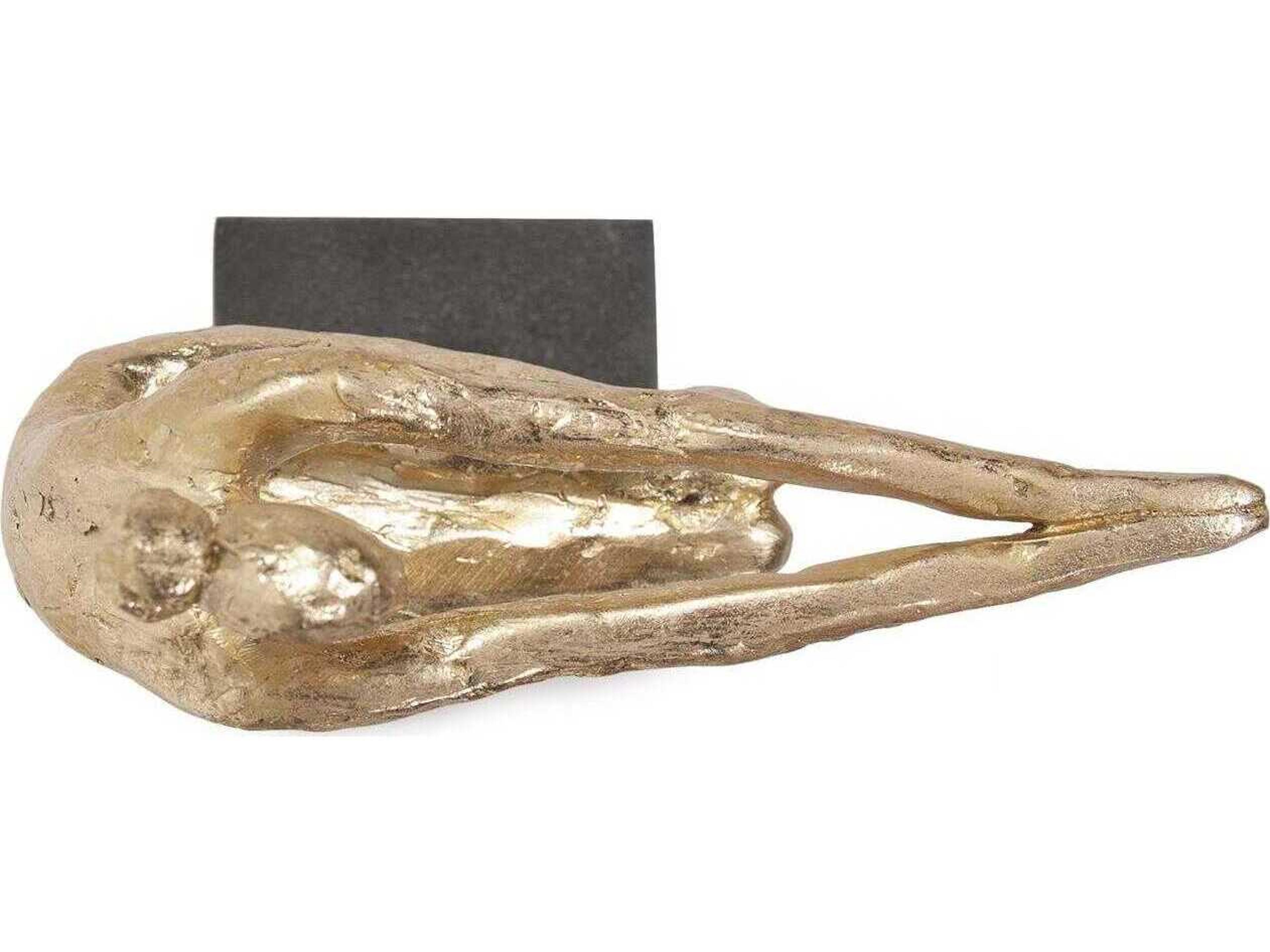 Howard Elliott Gold Cement Utkatasana Pose Sculpture