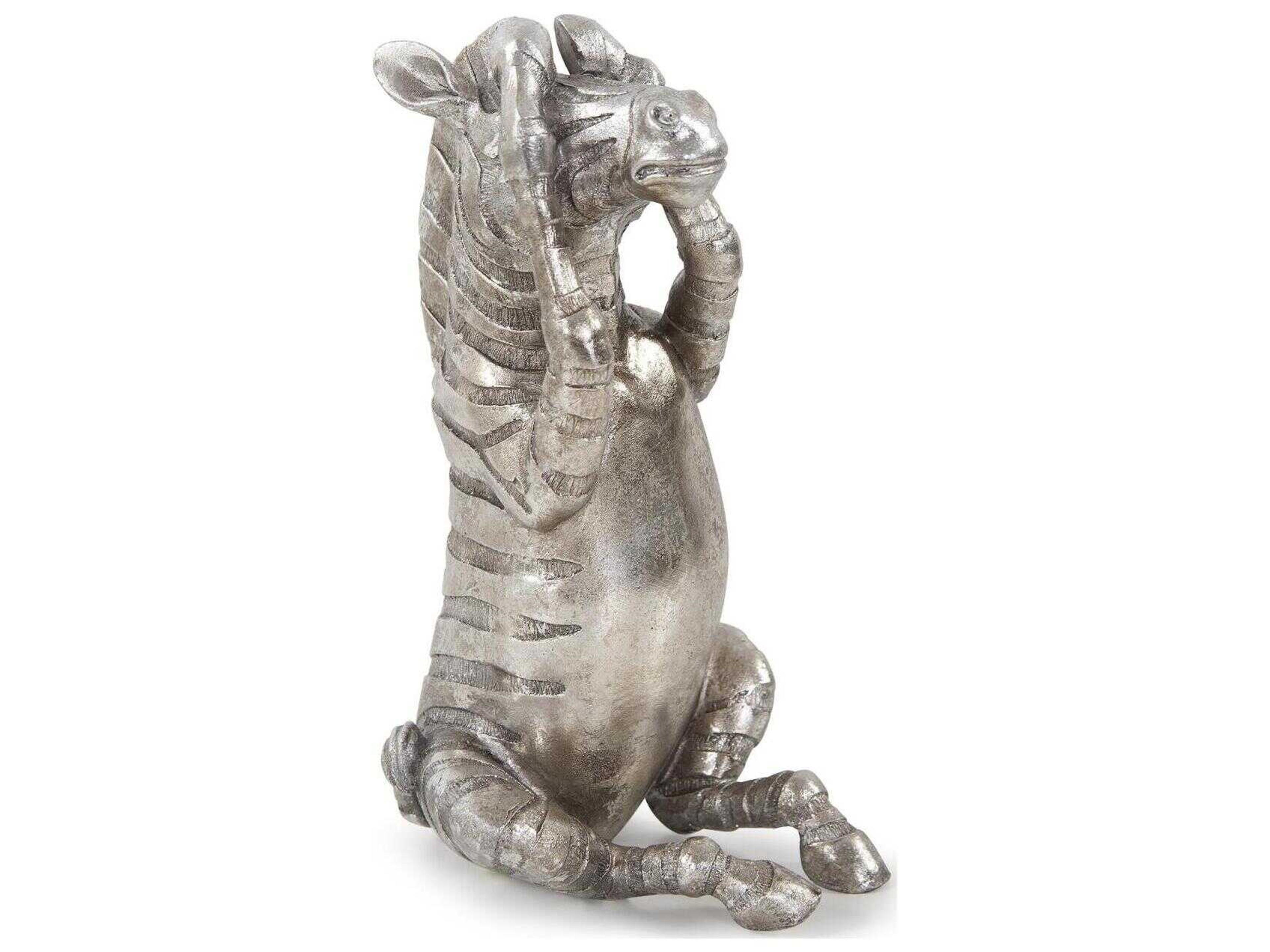 Howard Elliott Antiqued Silver Zuri the Zebra (See No Evil) Sculpture