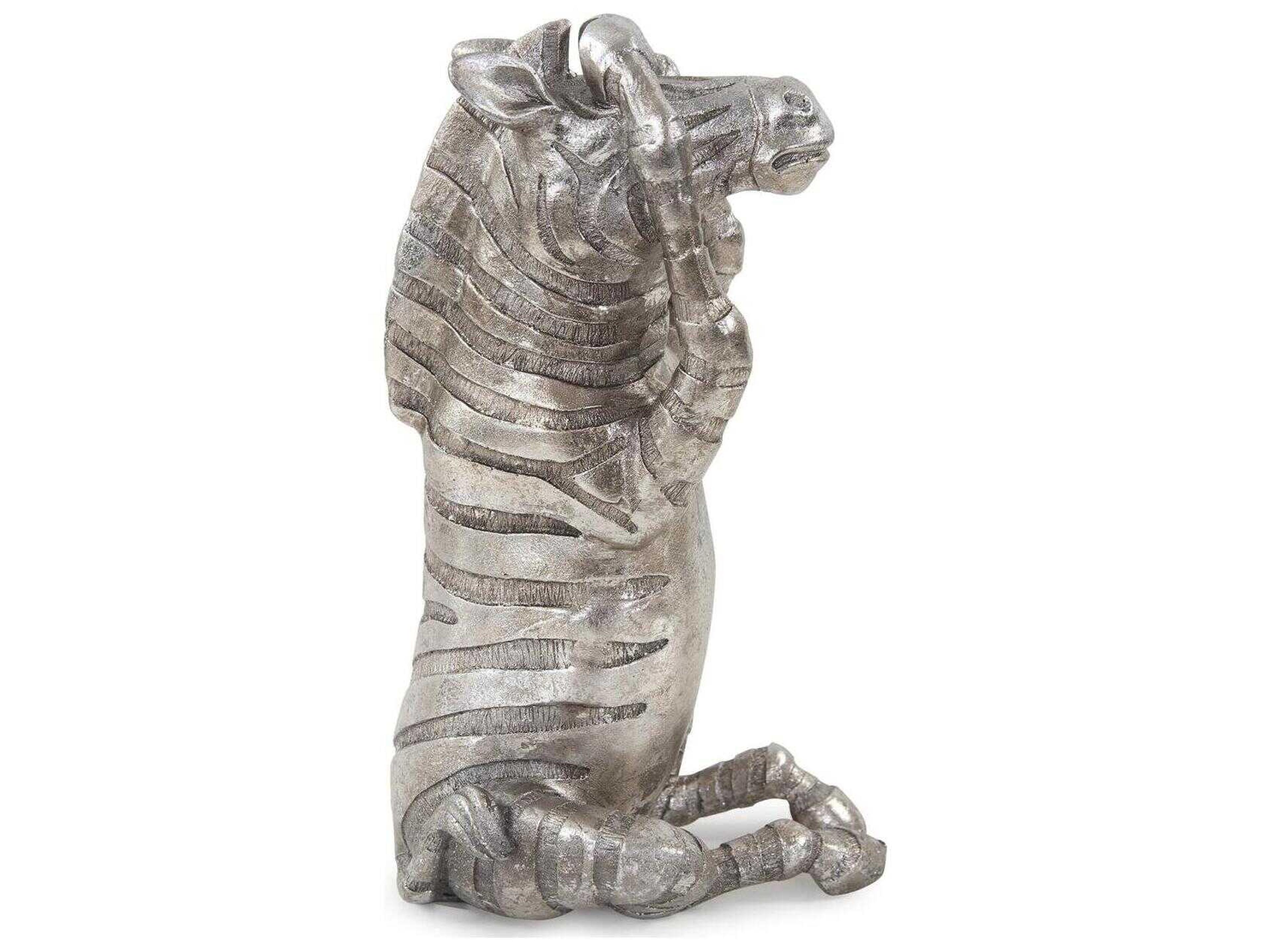 Howard Elliott Antiqued Silver Zuri the Zebra (See No Evil) Sculpture
