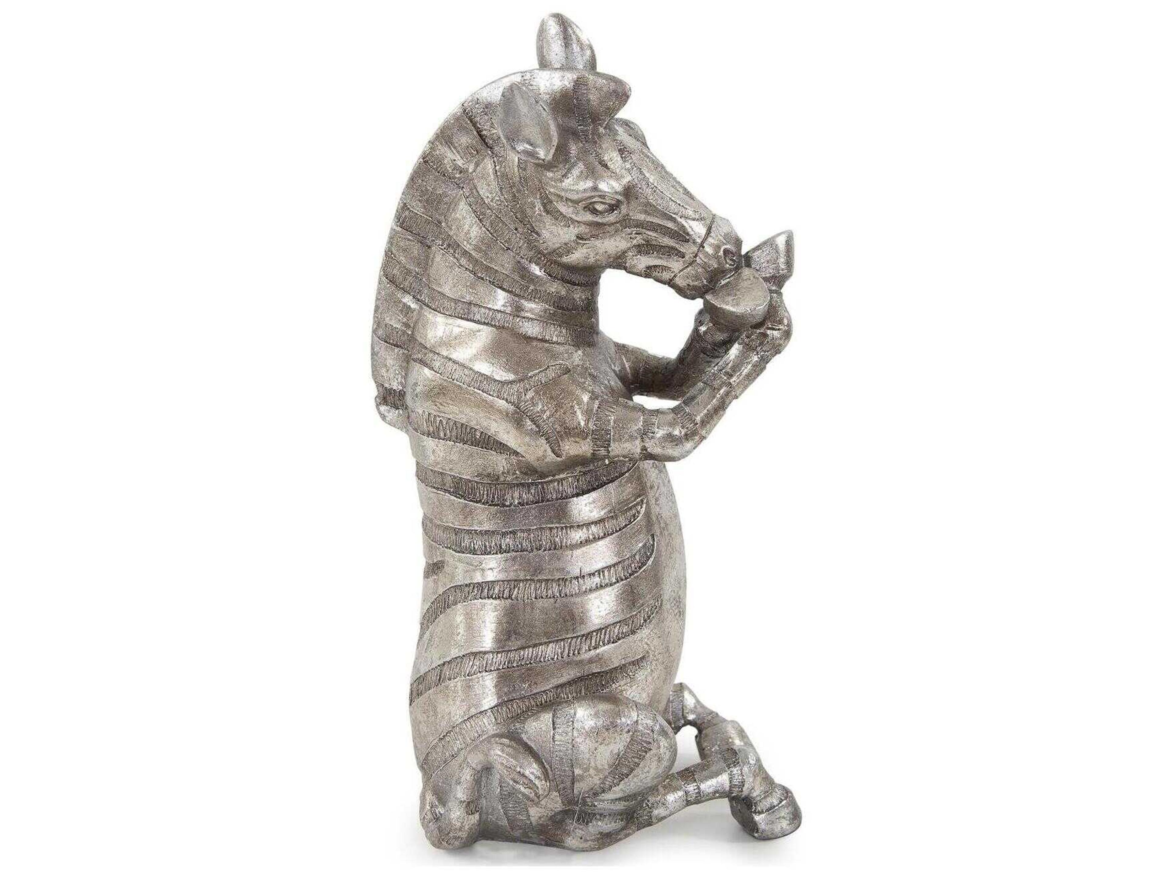 Howard Elliott Antiqued Silver Zuri the Zebra (Speak No Evil) Sculpture