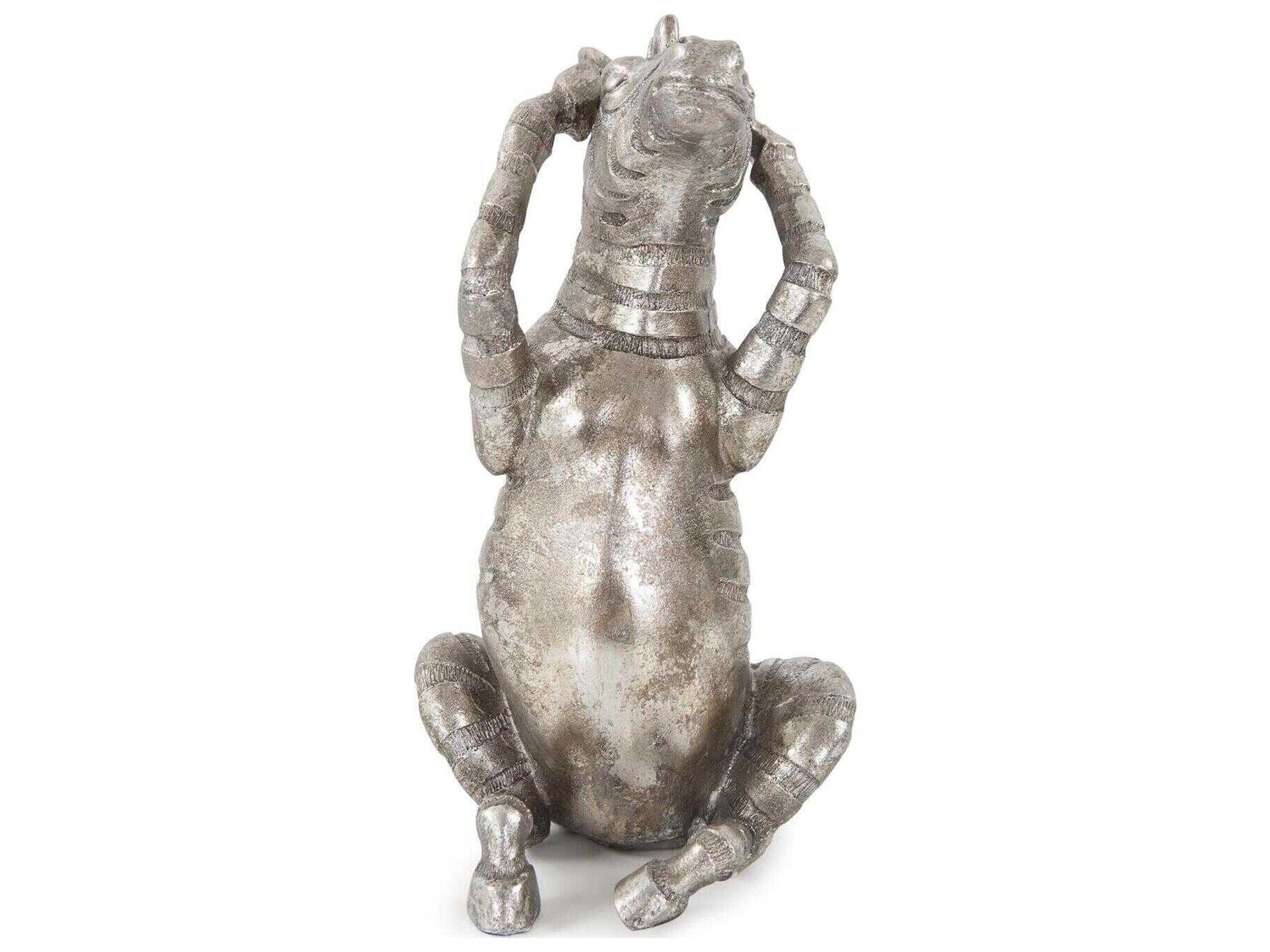 Howard Elliott Antiqued Silver Zuri the Zebra (Hear No Evil) Sculpture