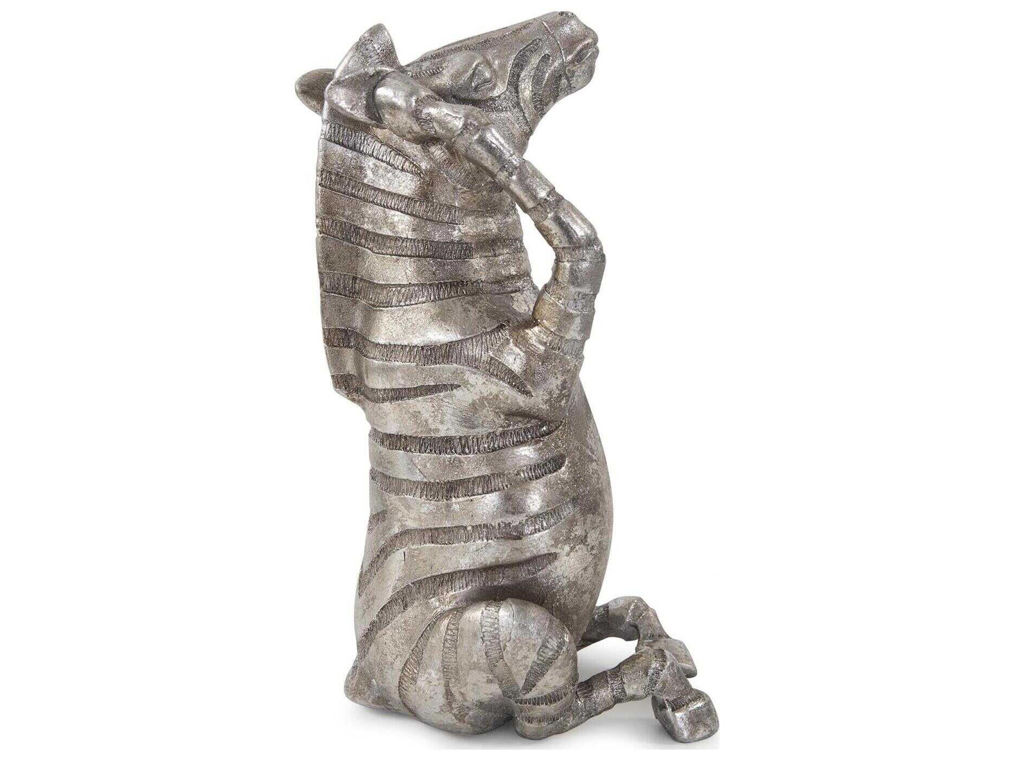 Howard Elliott Antiqued Silver Zuri the Zebra (Hear No Evil) Sculpture
