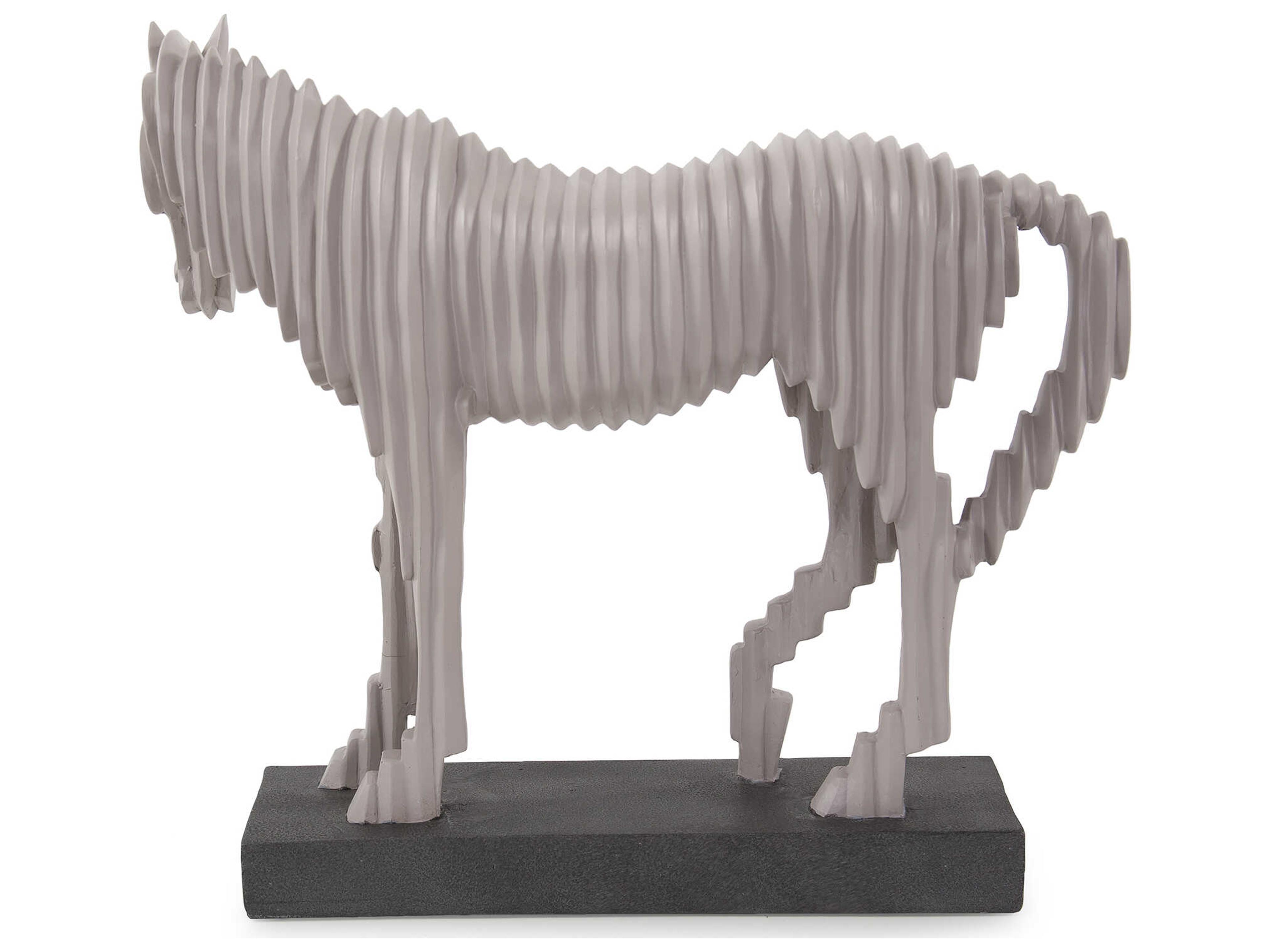 Howard Elliott Matte Gray Minimalist Horse Sculpture