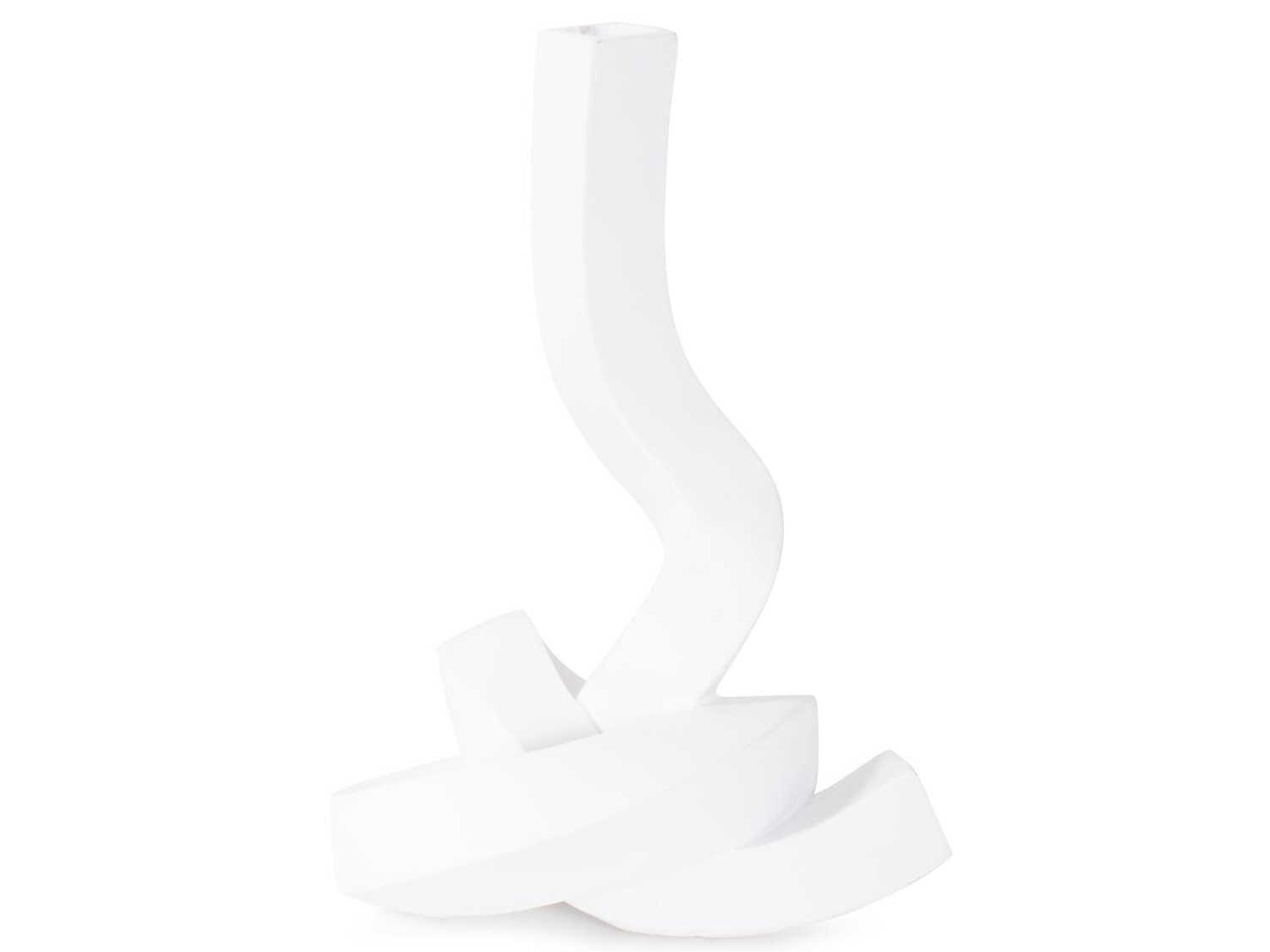 Matte White Danner Abstract Single Candle Holder/Vase