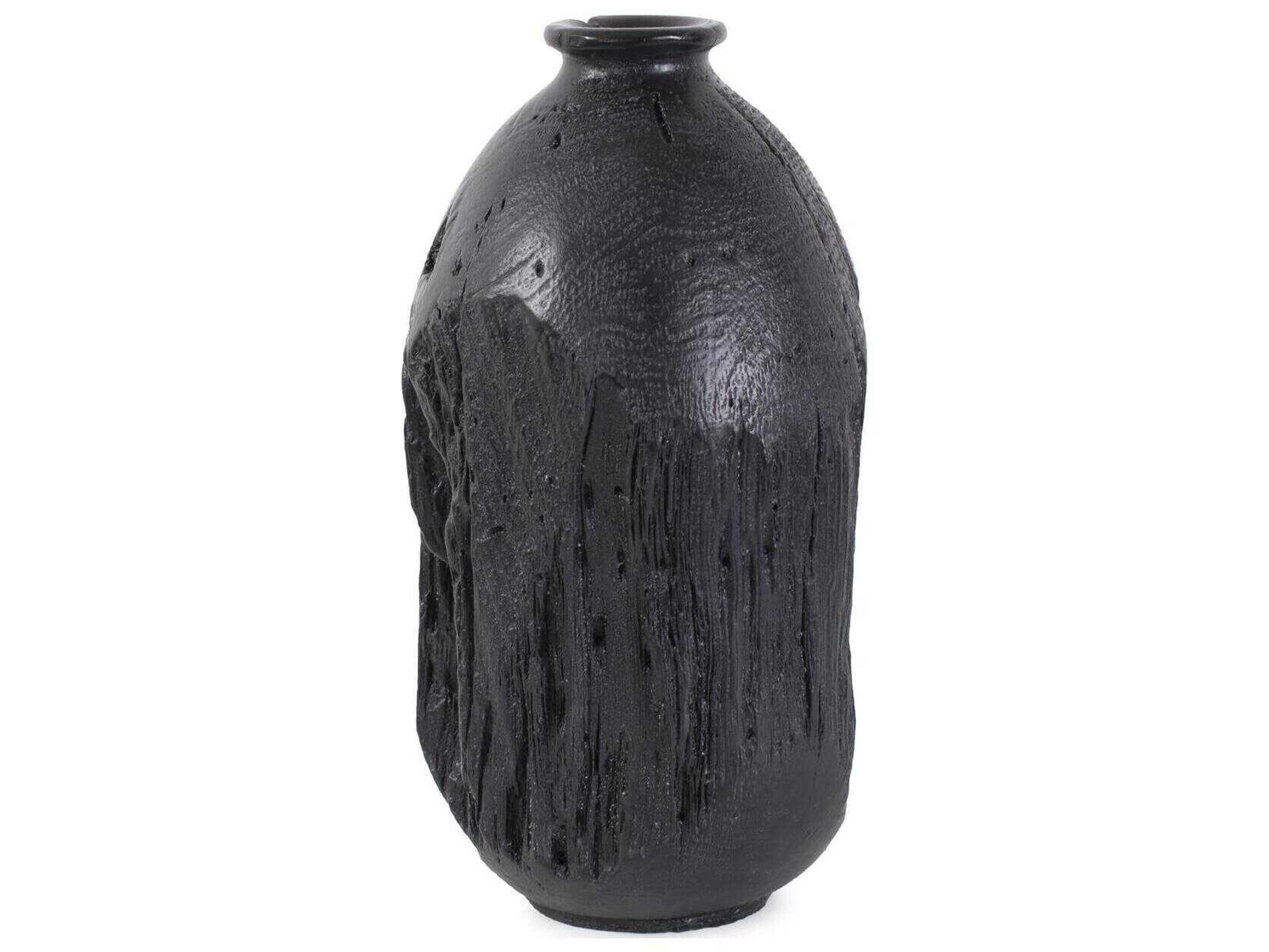 Howard Elliott Haru Textured Matte Black Vase
