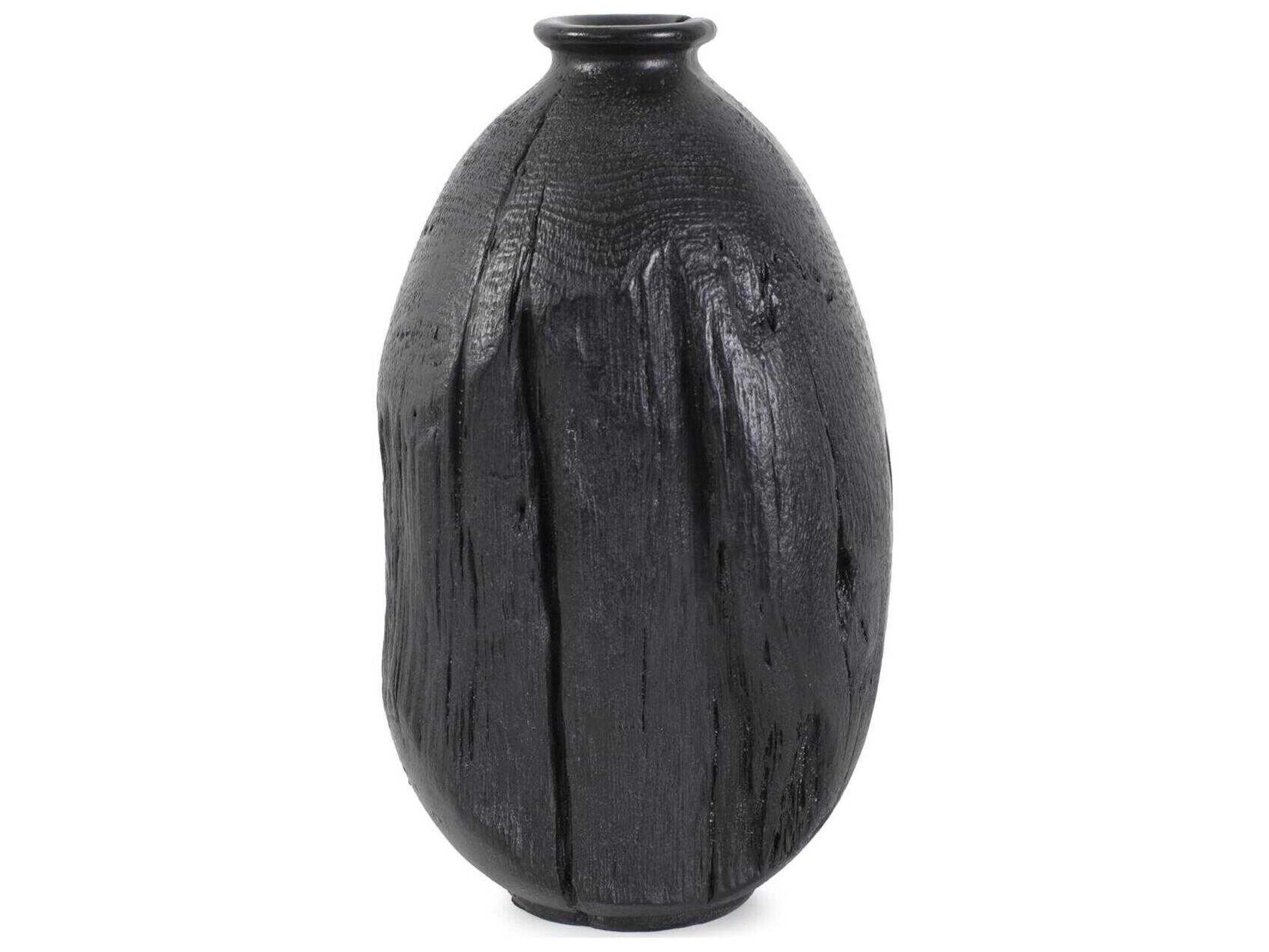 Howard Elliott Haru Textured Matte Black Vase