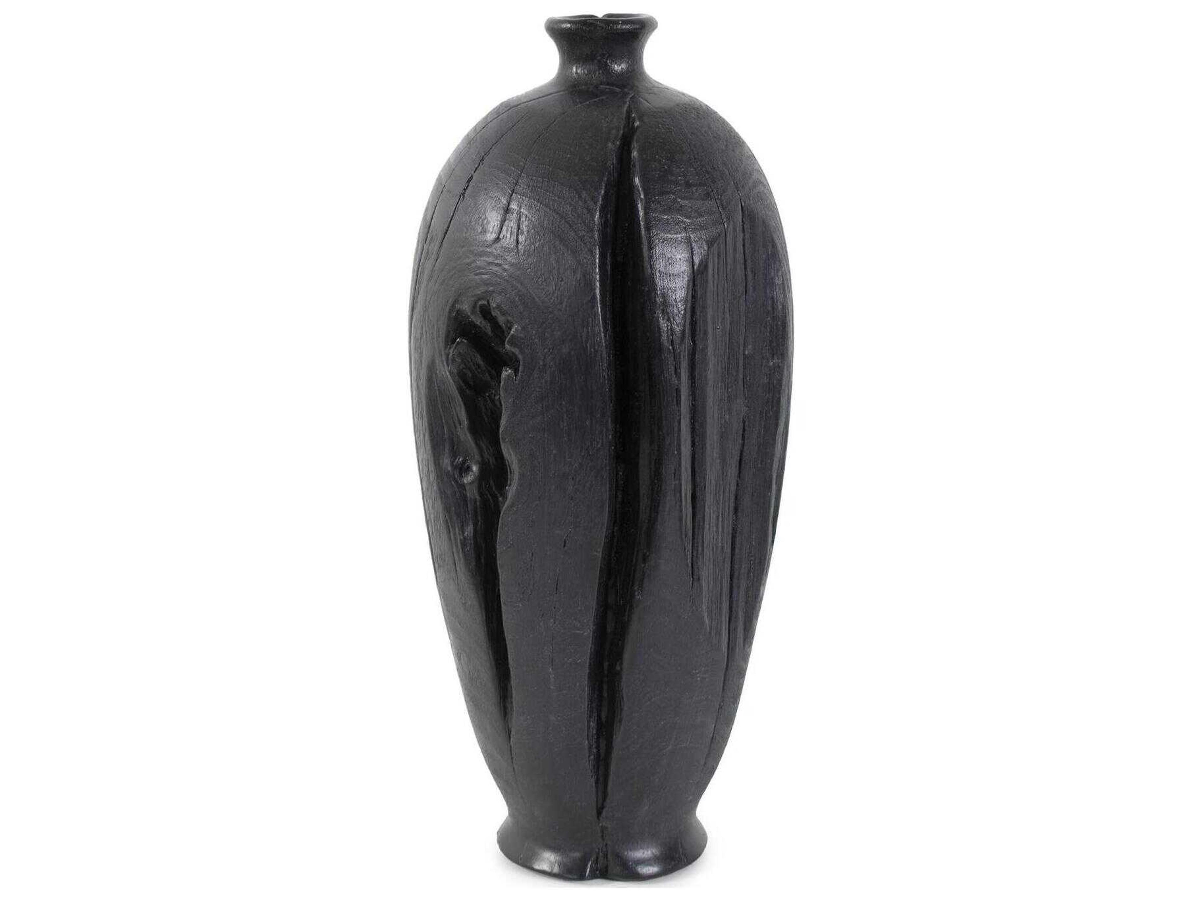 Howard Elliott Haru Textured Matte Black Vase