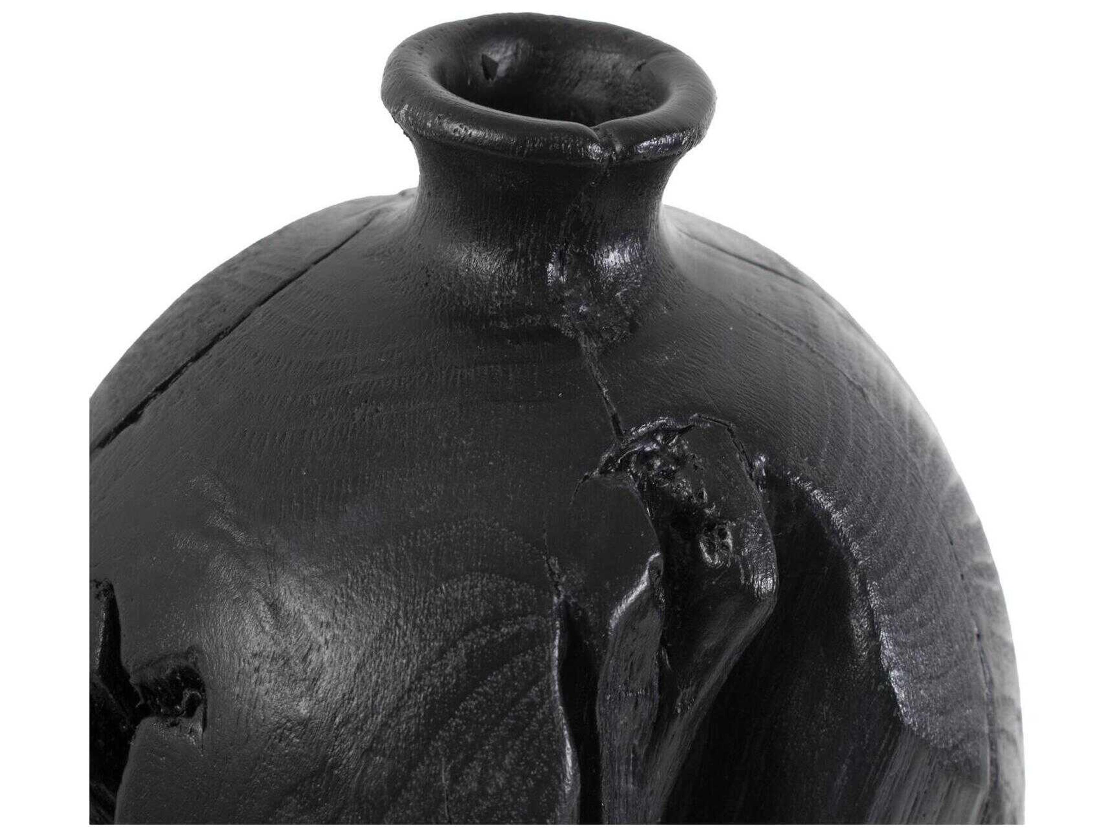 Howard Elliott Haru Textured Matte Black Vase