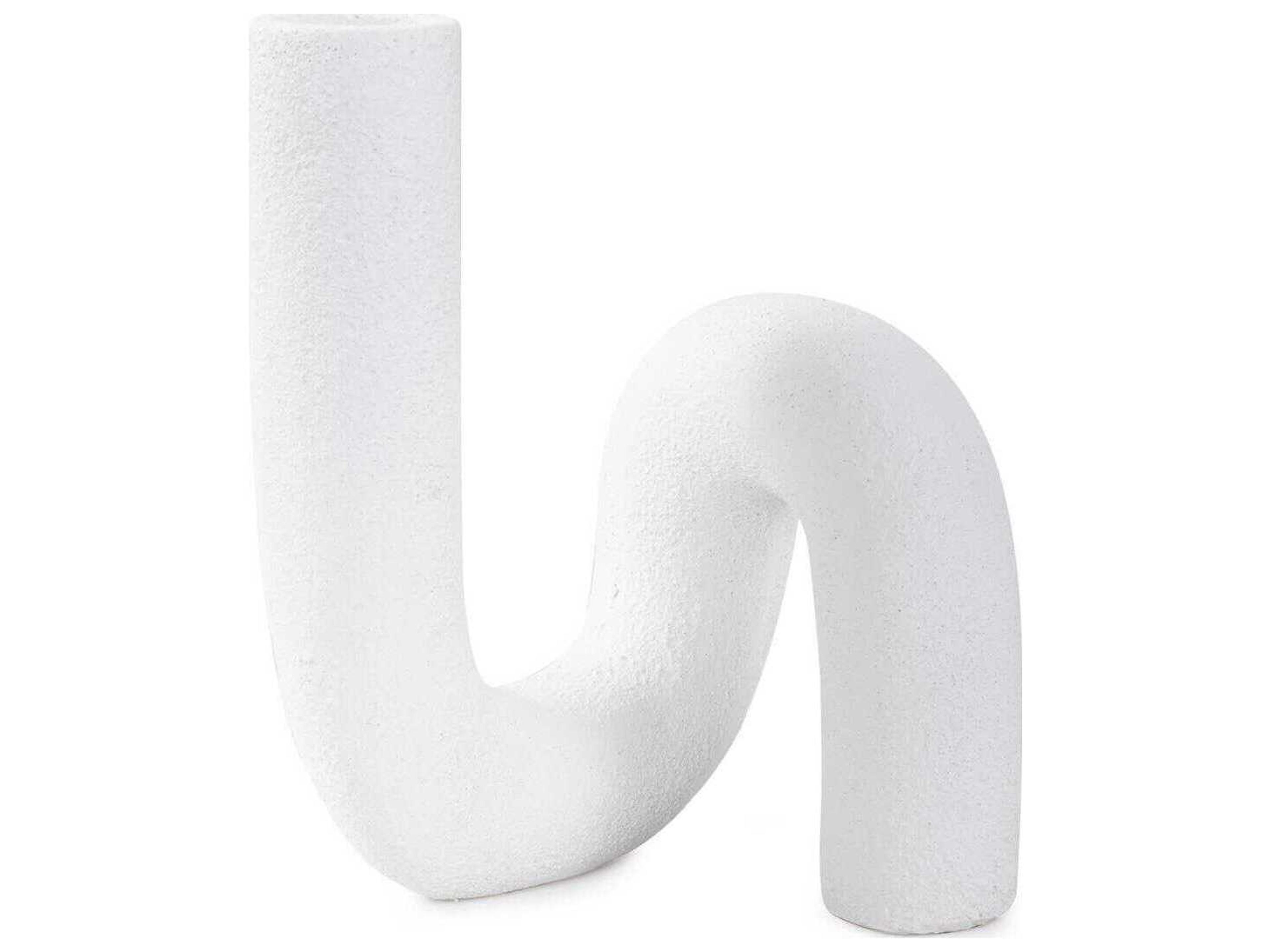Abstract Curved Matte White Vase