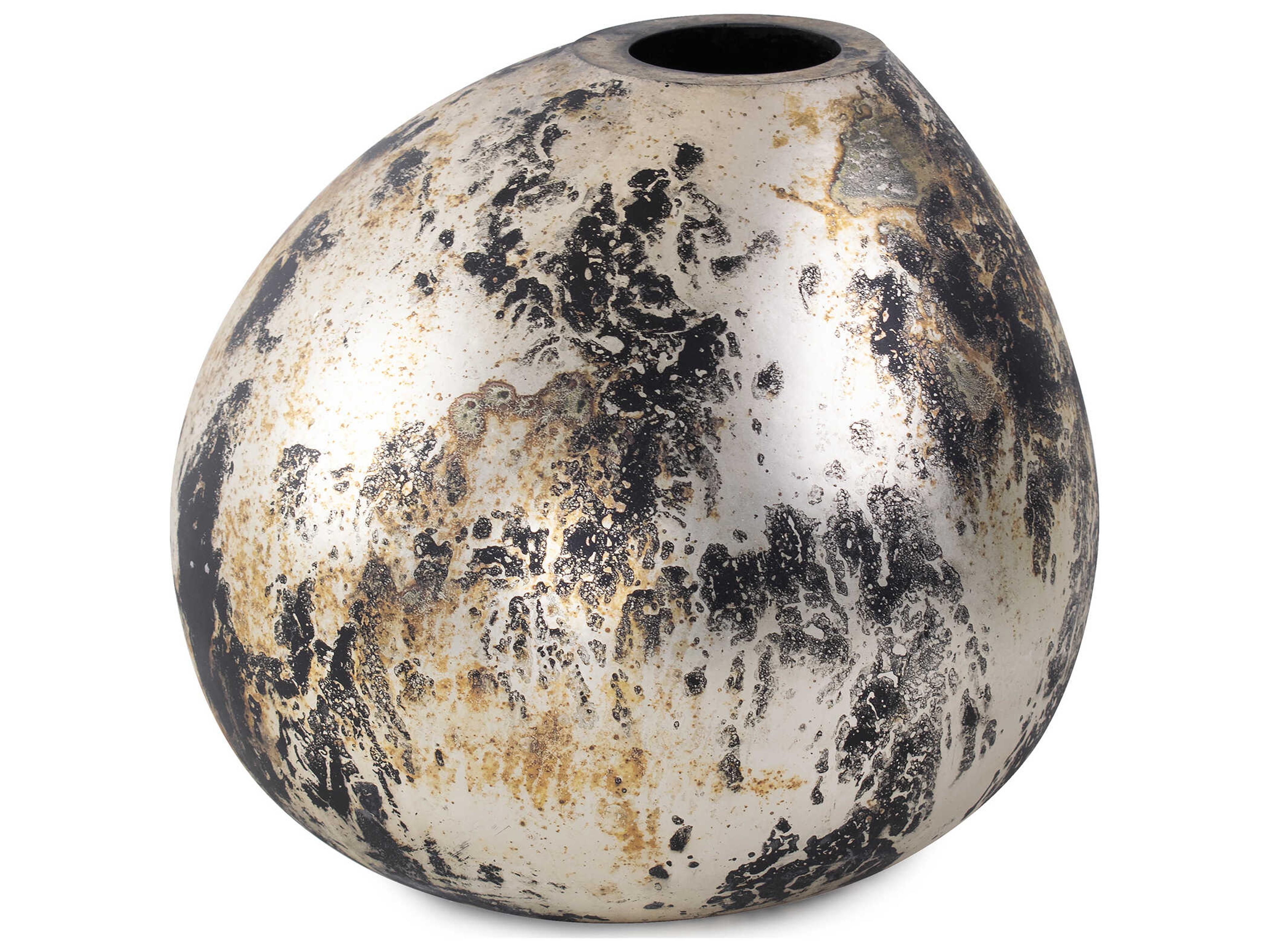 Howard Elliott Callisto Black Silver Brown Vase