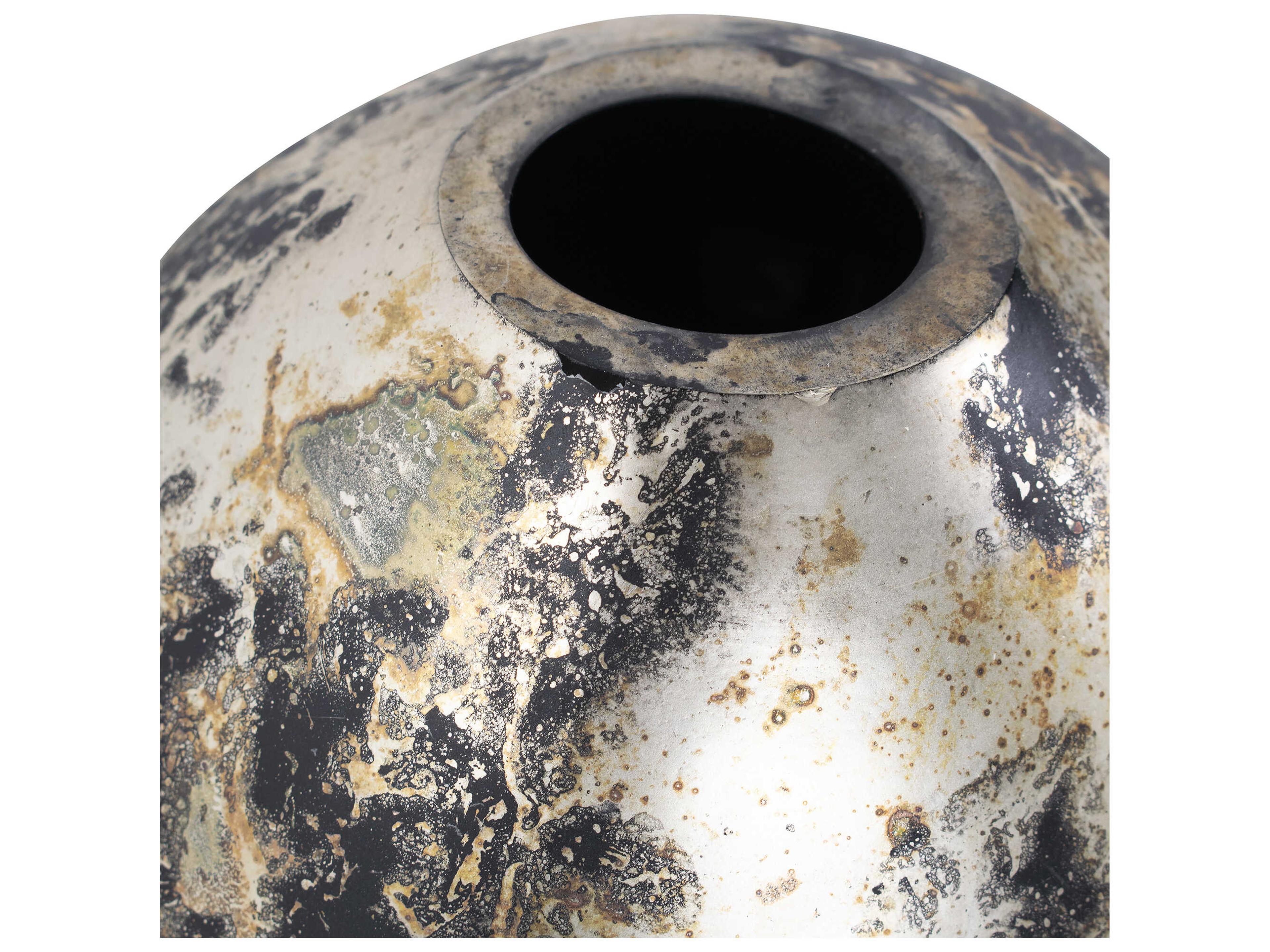 Howard Elliott Callisto Black Silver Brown Vase