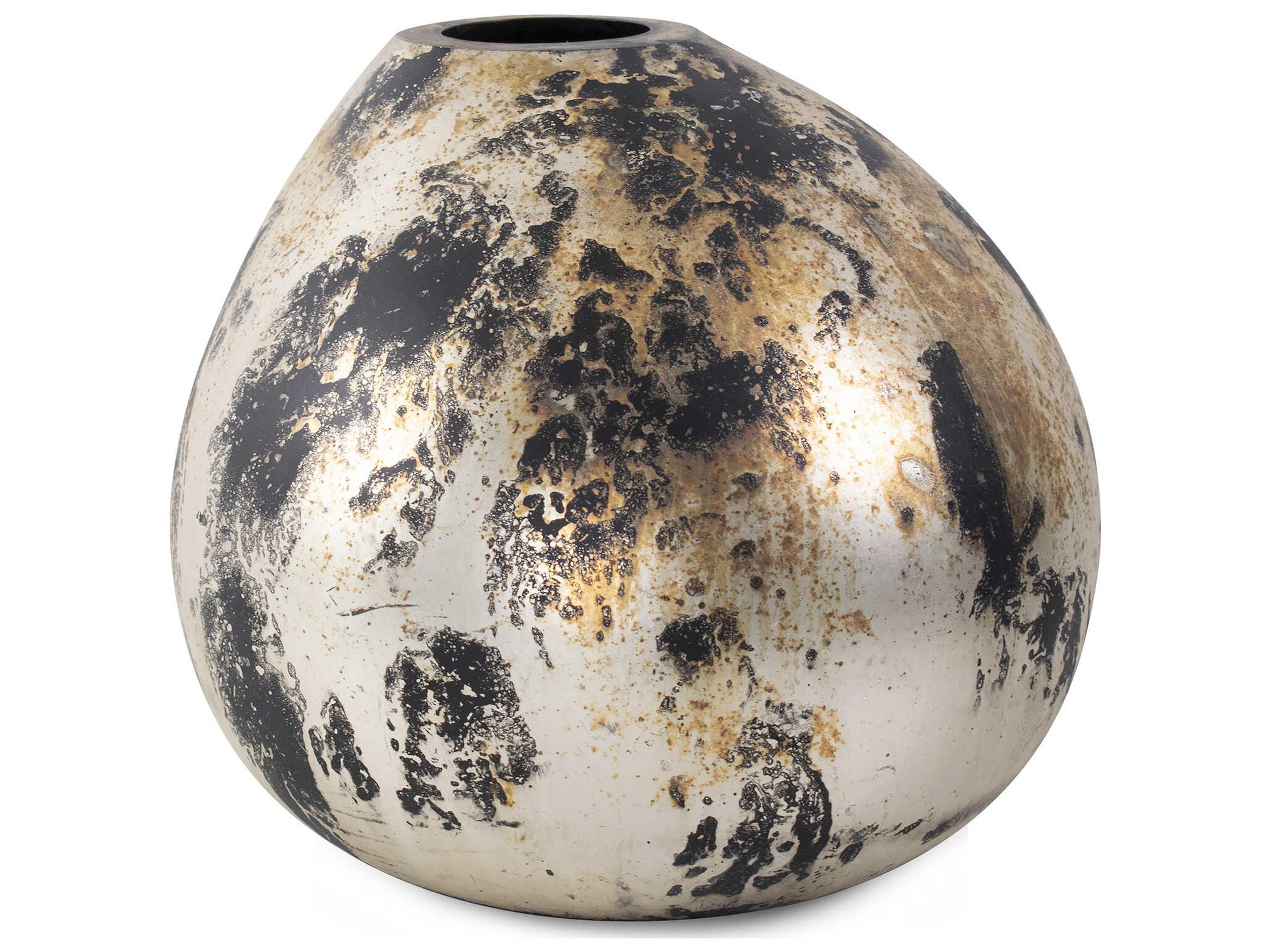 Howard Elliott Callisto Black Silver Brown Vase