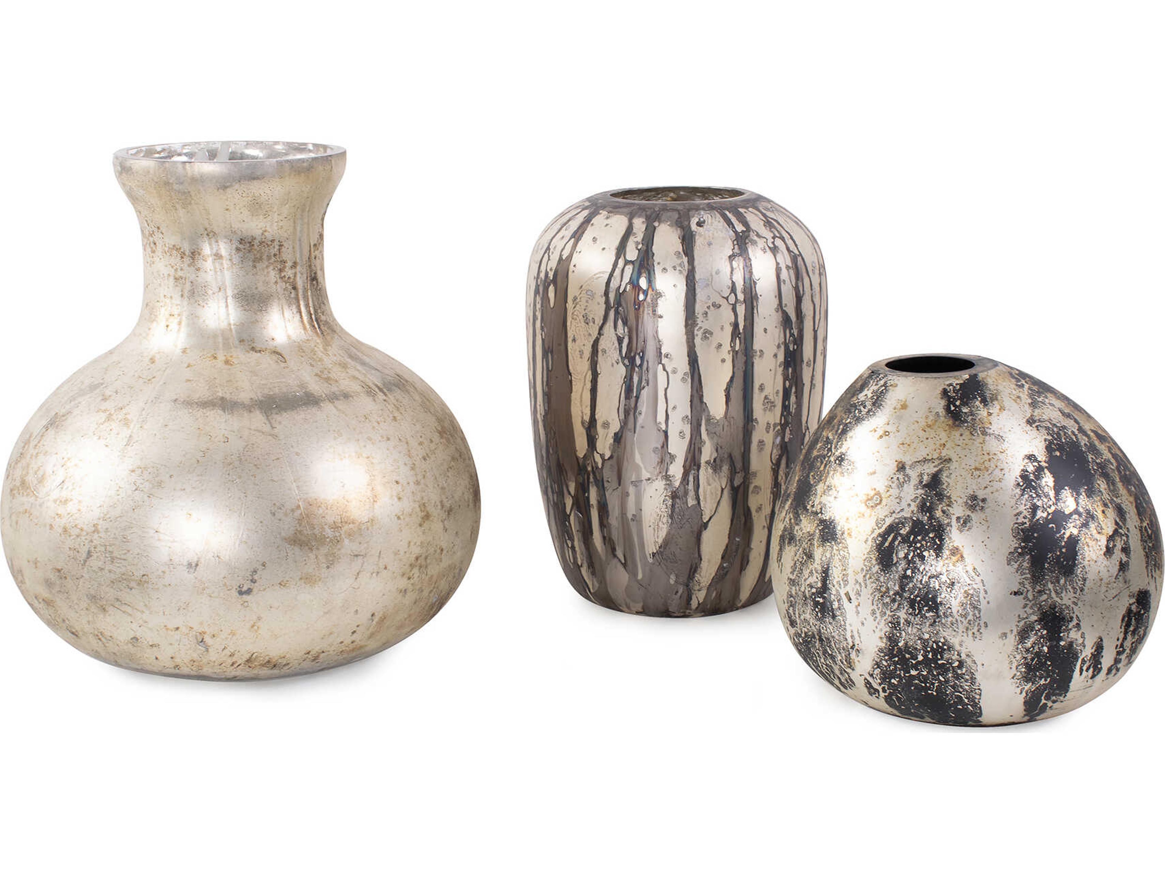 Howard Elliott Beatrice Textured Silver Vase