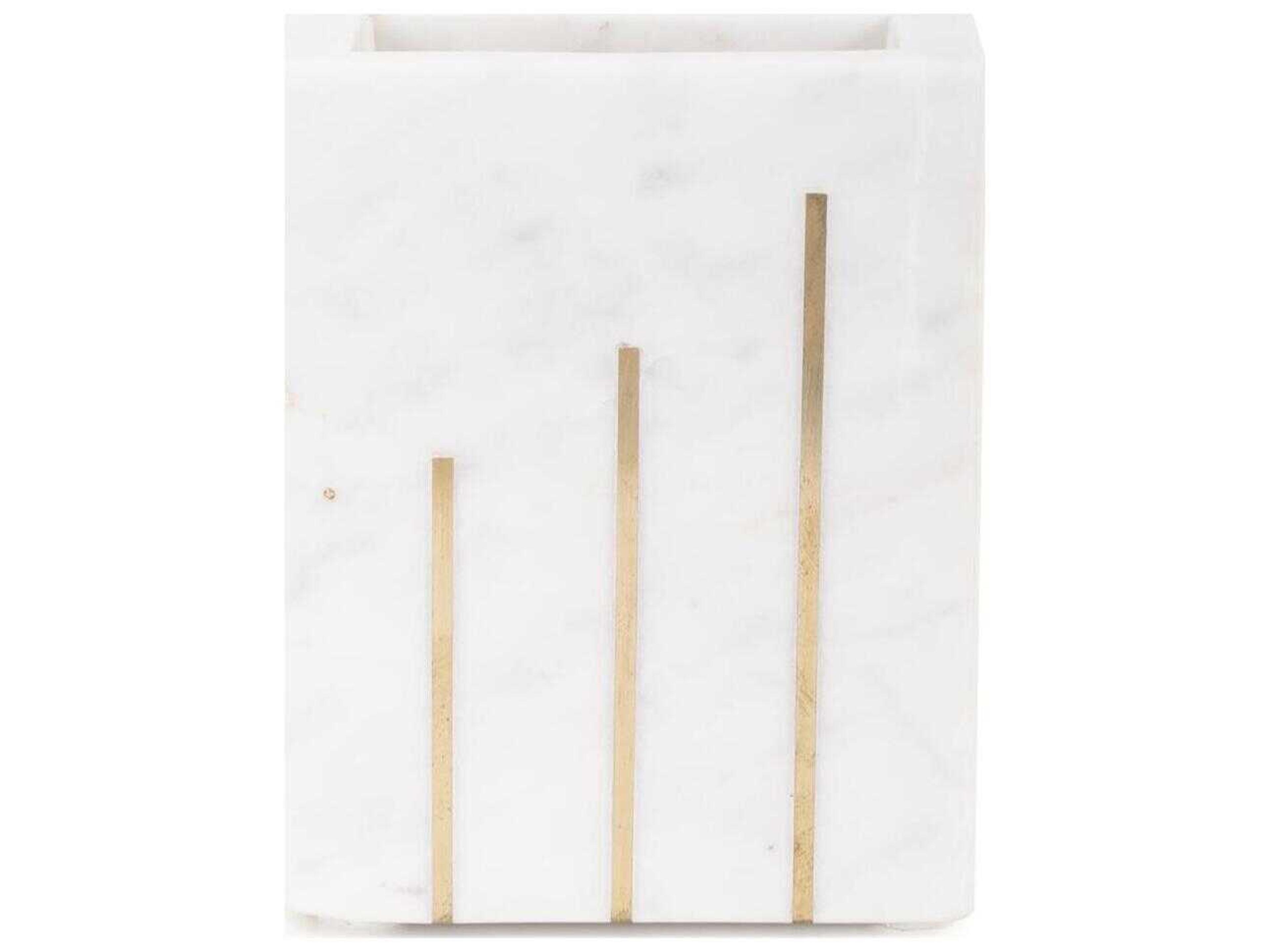 Brunner White Brass Vase