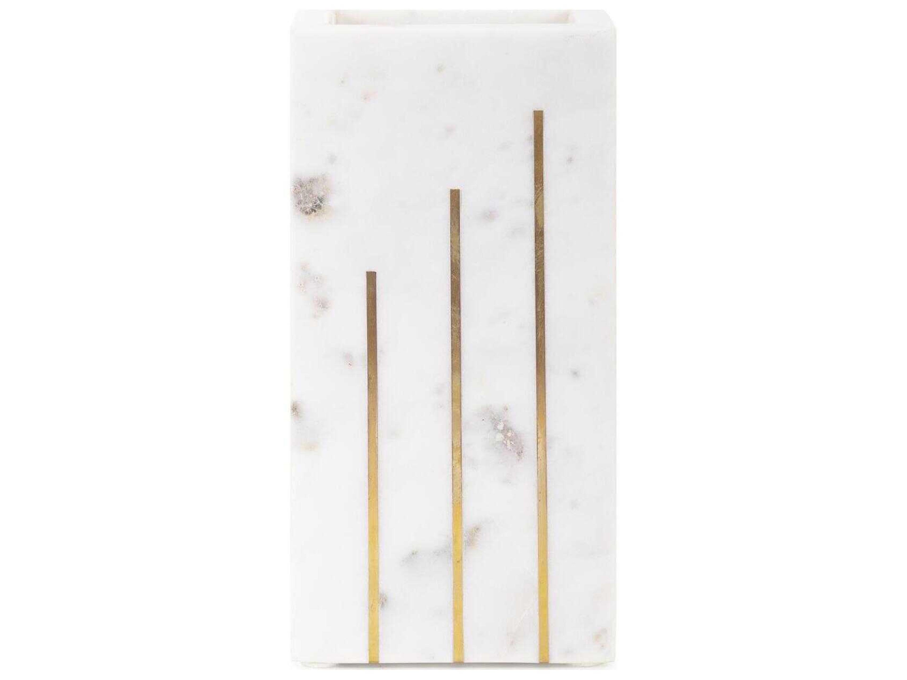 Brunner White Brass Vase