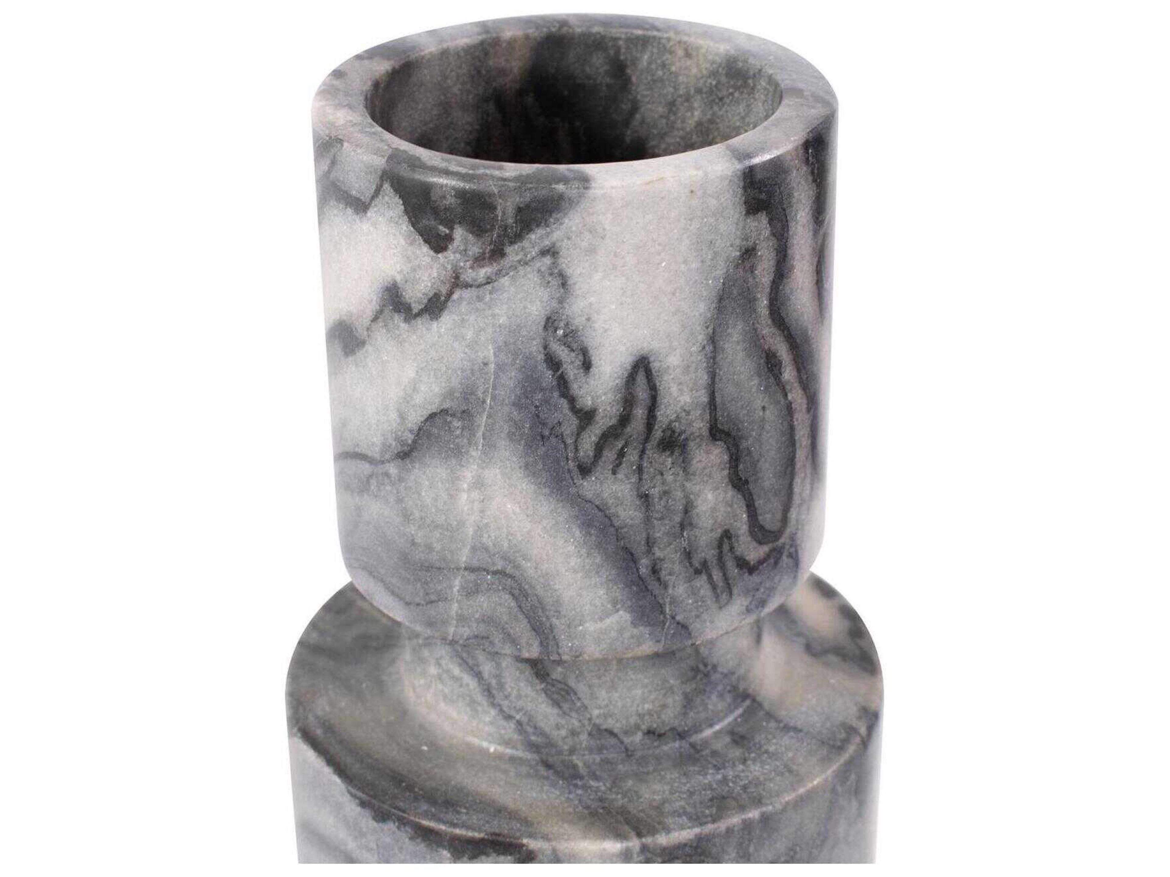 Howard Elliott Gray Black Modern Clarinda Candle Holder