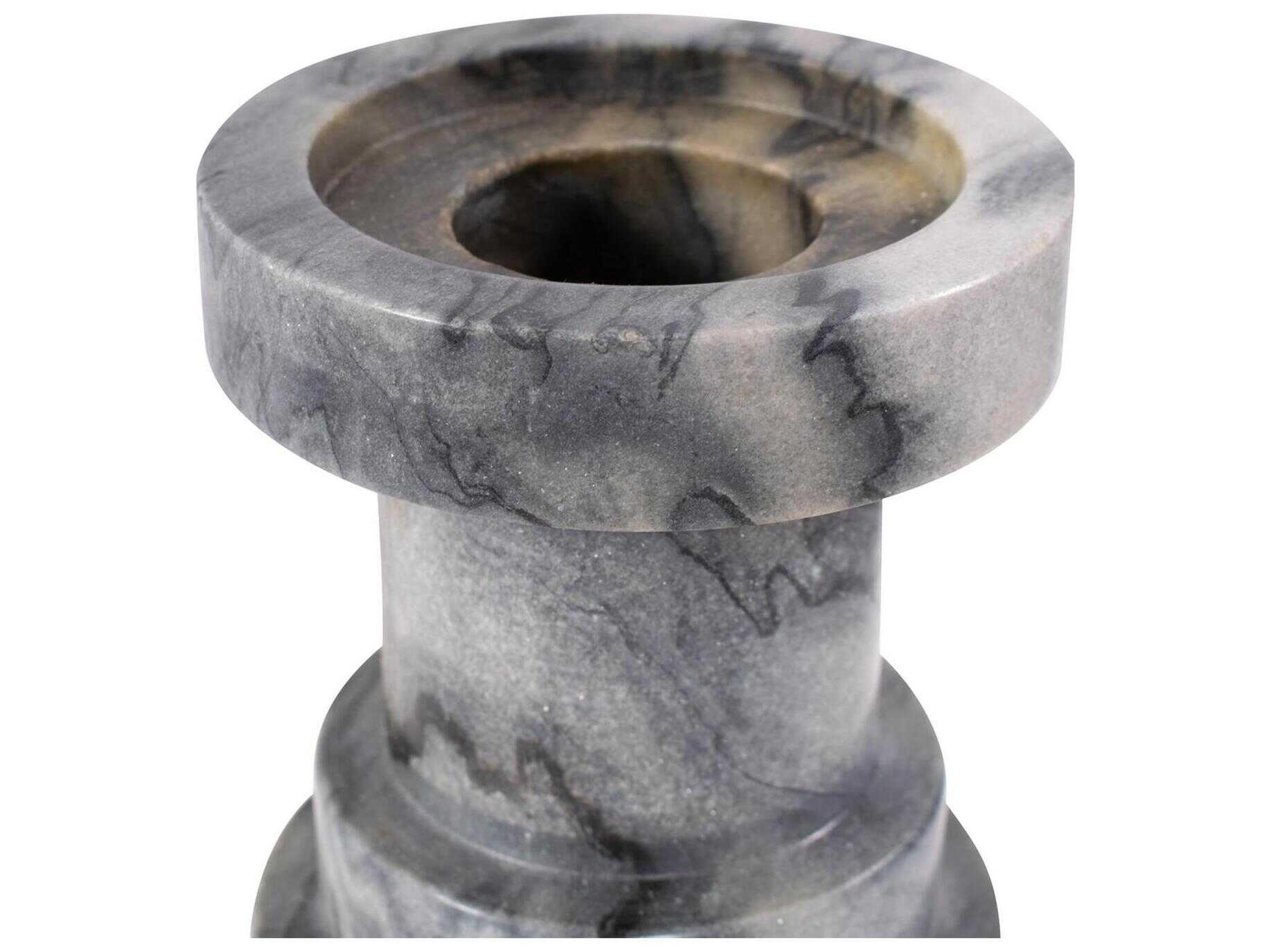 Howard Elliott Gray Black Modern Clarinda Candle Holder