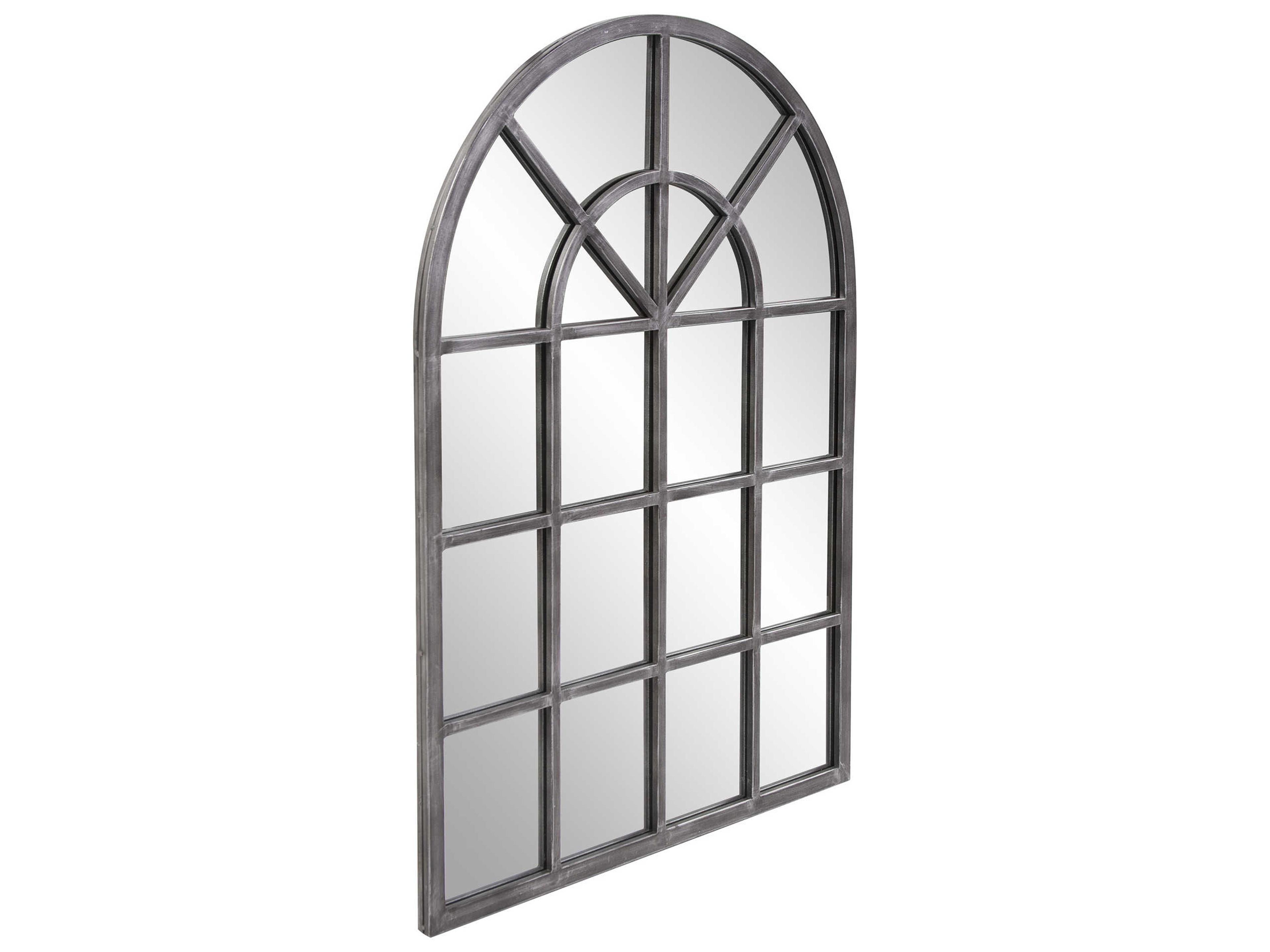 Howard Elliott Fenetre Antique Silver Arched Wall Mirror