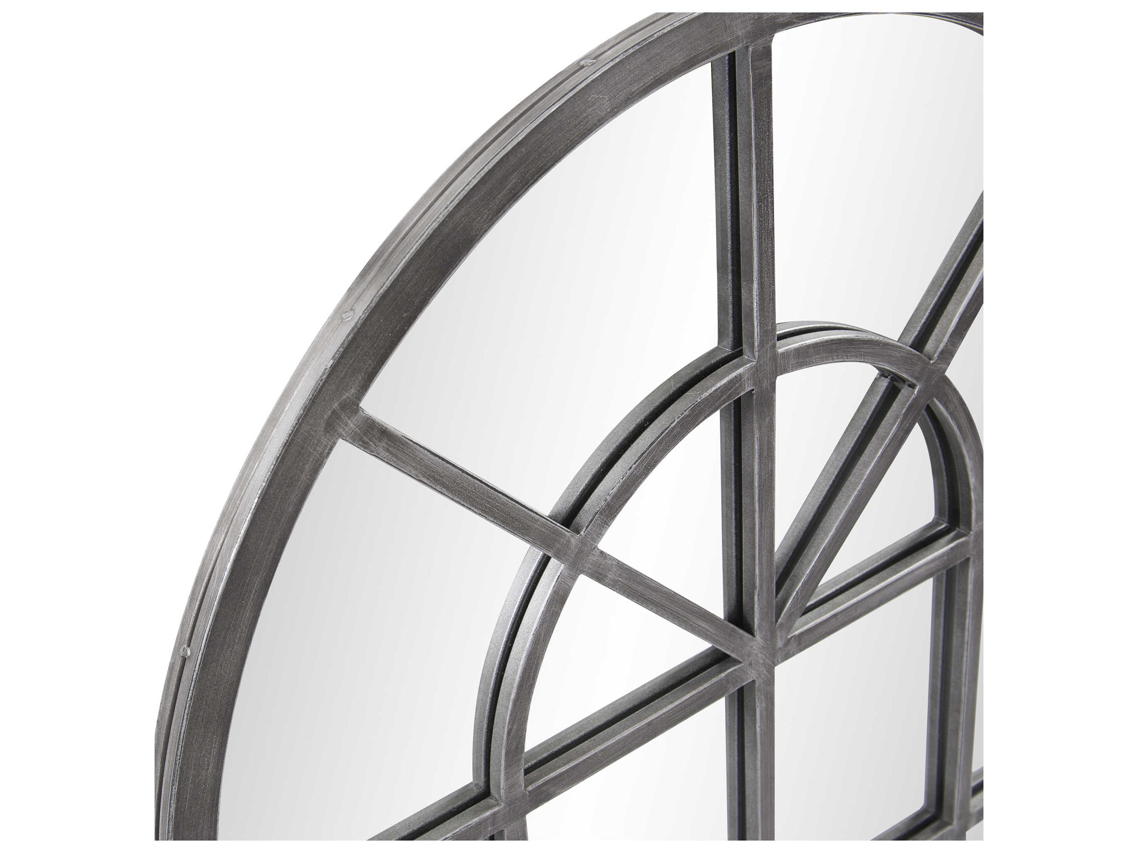 Howard Elliott Fenetre Antique Silver Arched Wall Mirror