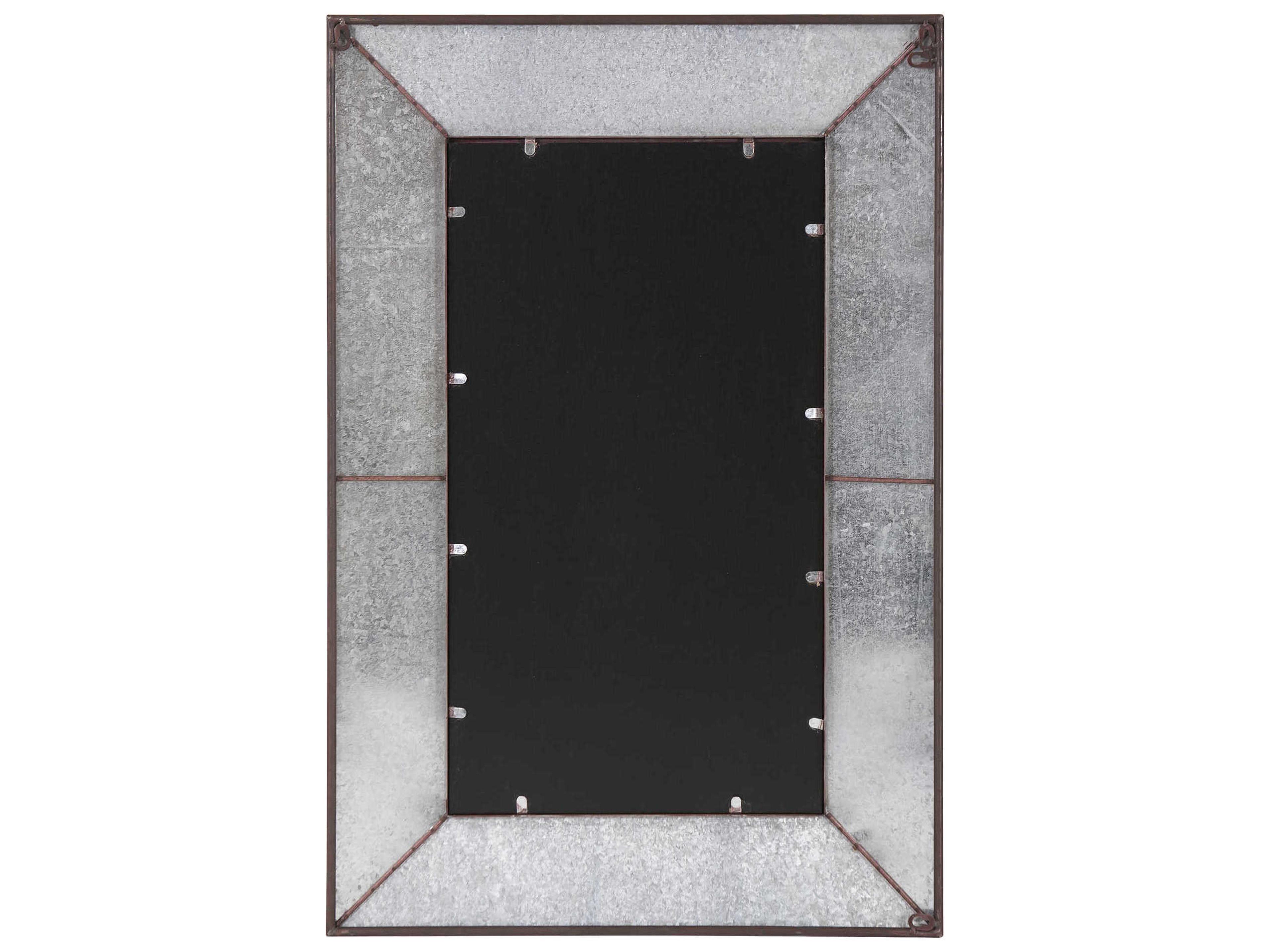 Howard Elliott Durrango Silver Rectangular Wall Mirror
