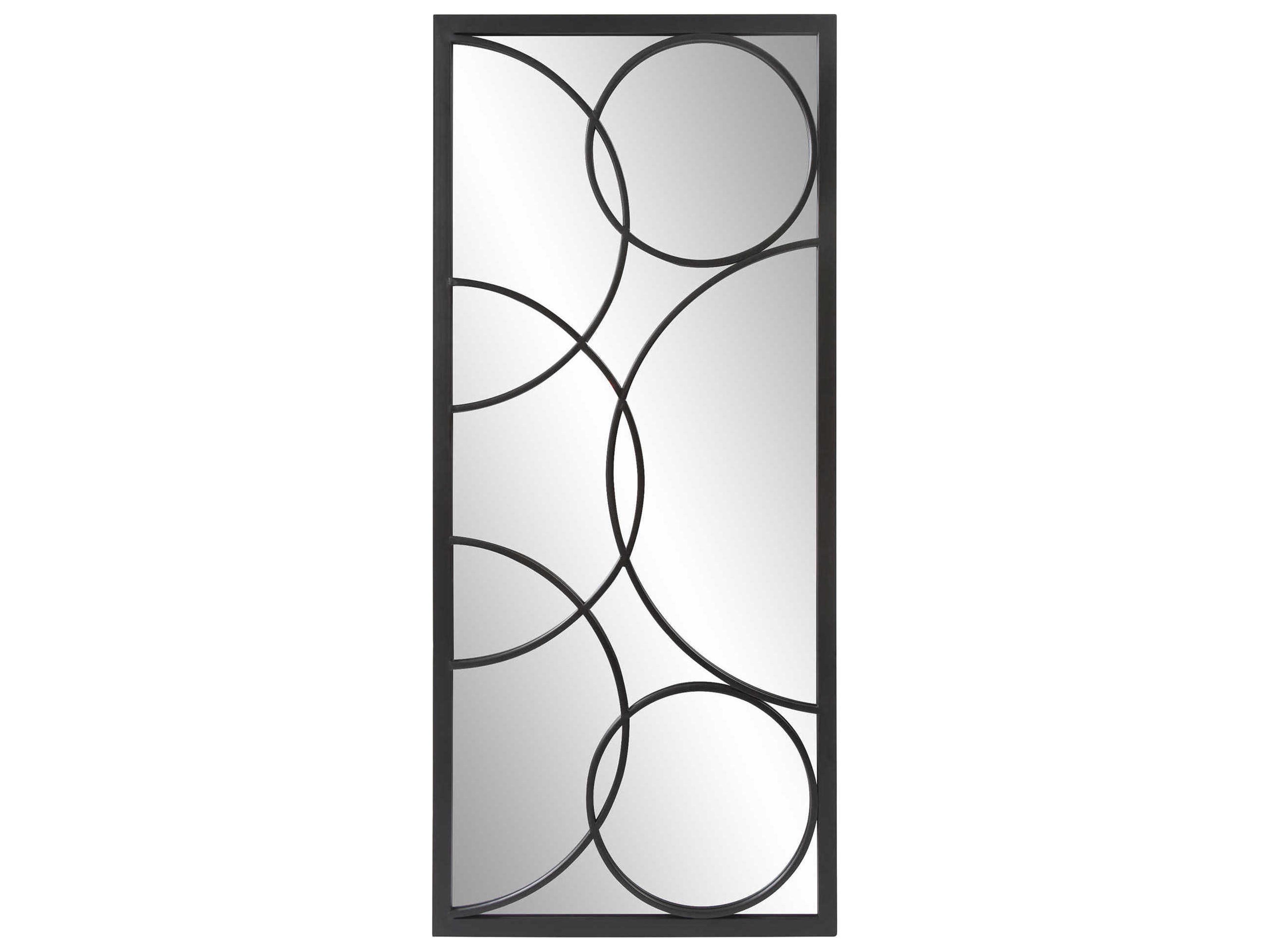 Howard Elliott Oberon Matte Black Rectangular Wall Mirror