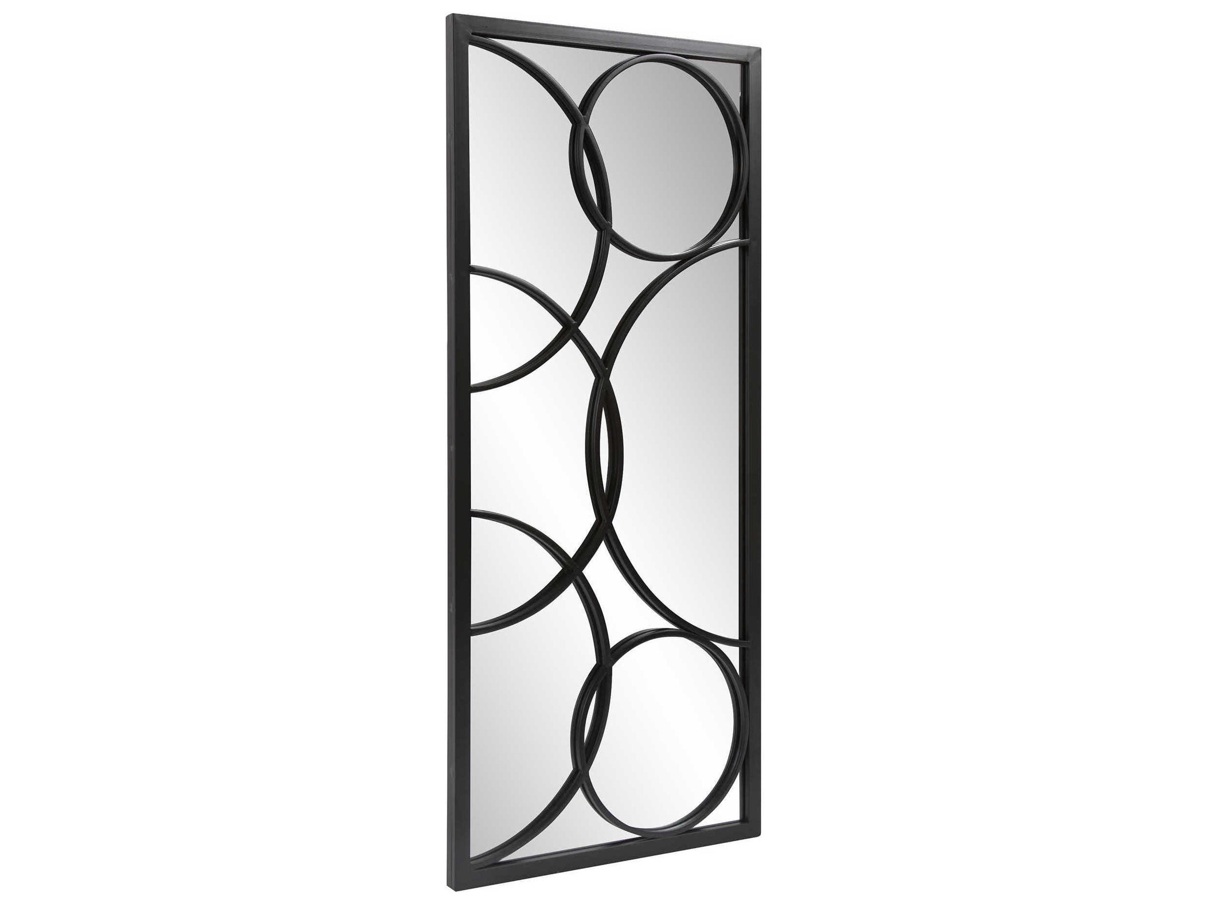 Howard Elliott Oberon Matte Black Rectangular Wall Mirror