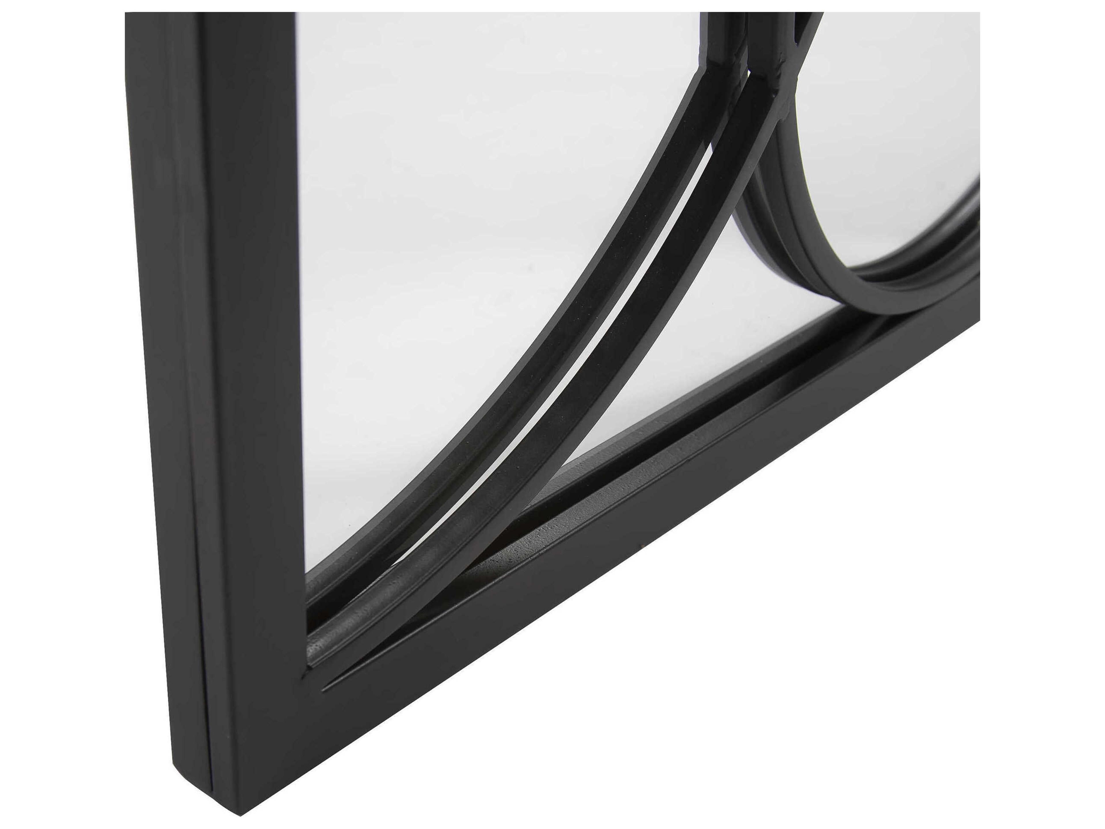 Howard Elliott Oberon Matte Black Rectangular Wall Mirror