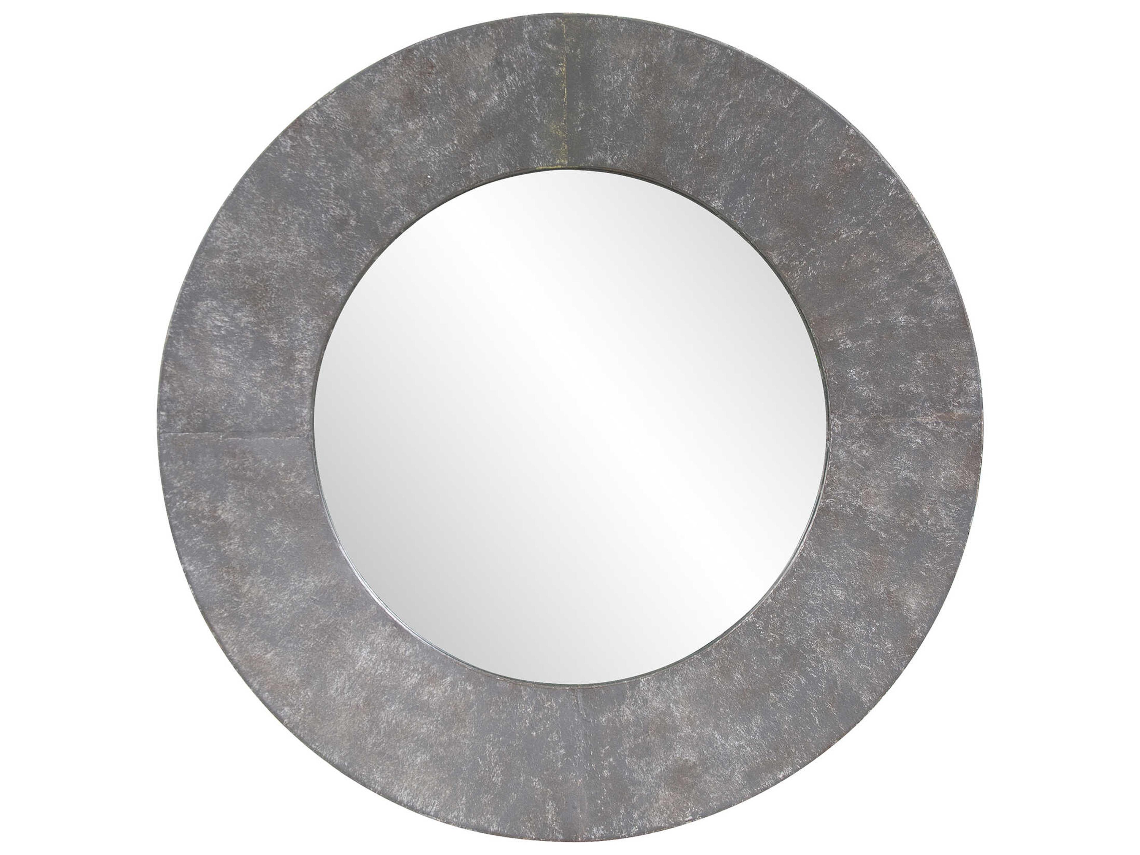 Howard Elliott Bolton Rustic Gray Round Wall Mirror