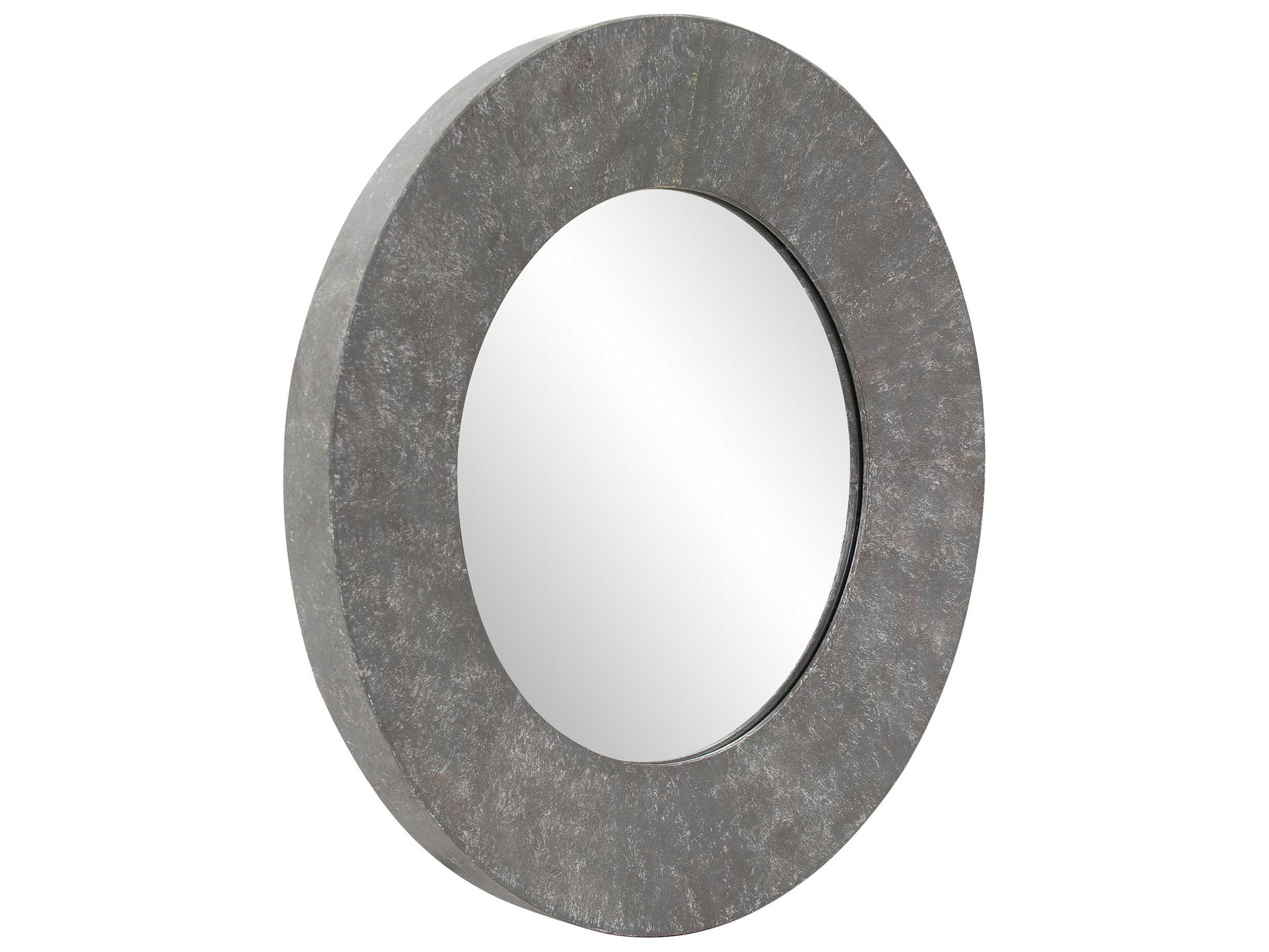 Howard Elliott Bolton Rustic Gray Round Wall Mirror