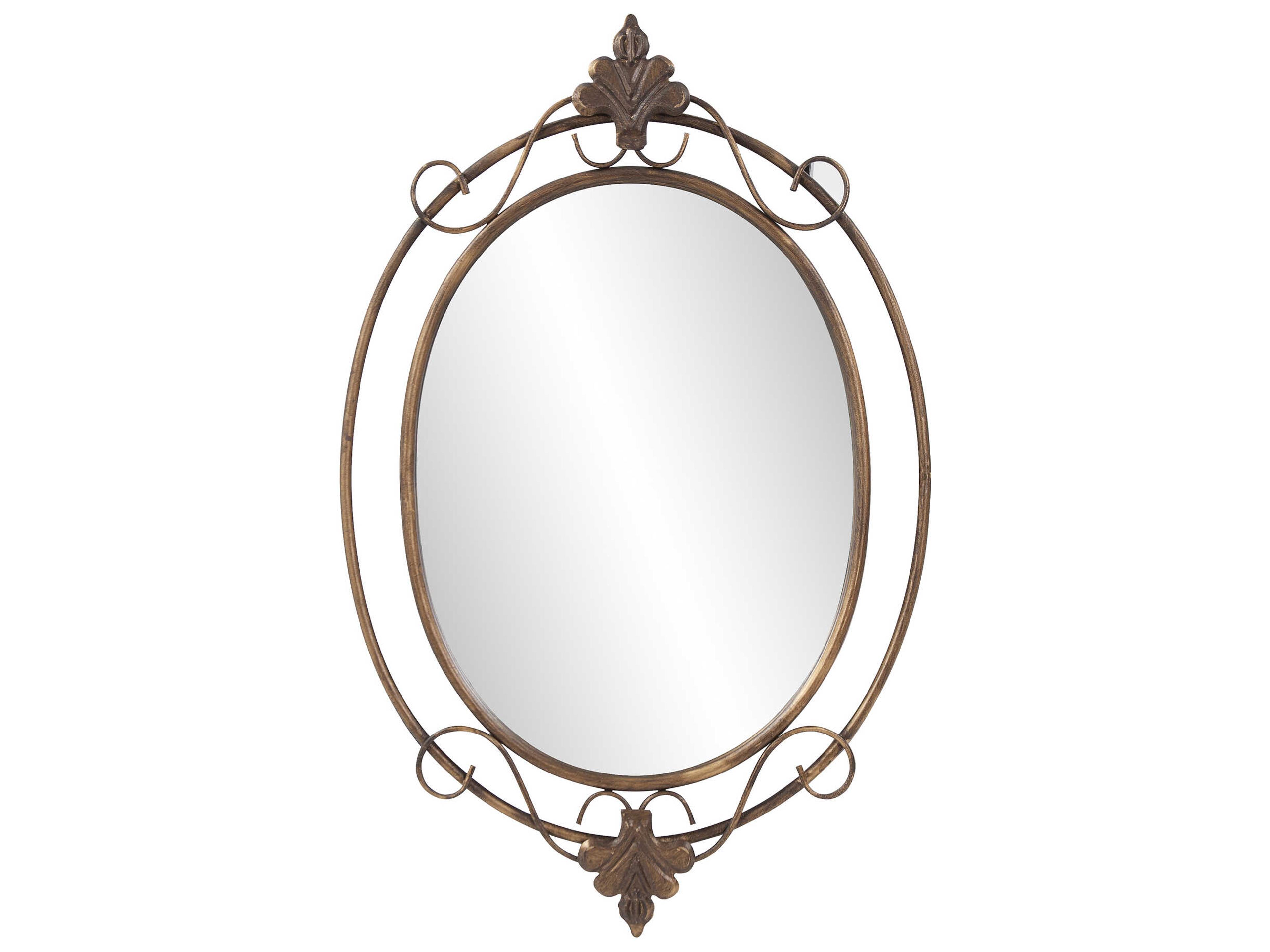 Gerard Antiqued Copper Oval Wall Mirror