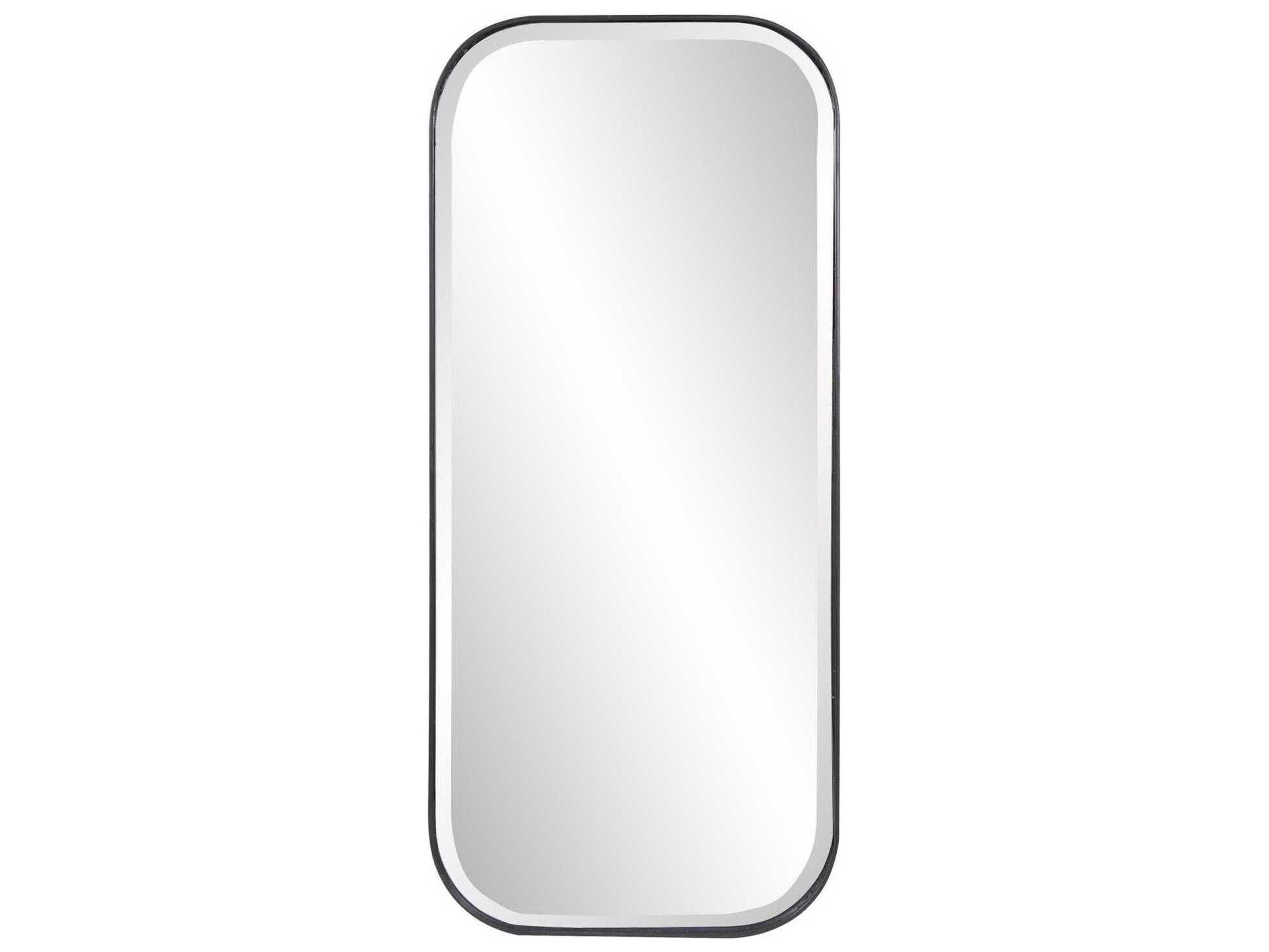 Howard Elliott Matte Black Rectangular Wall Mirror