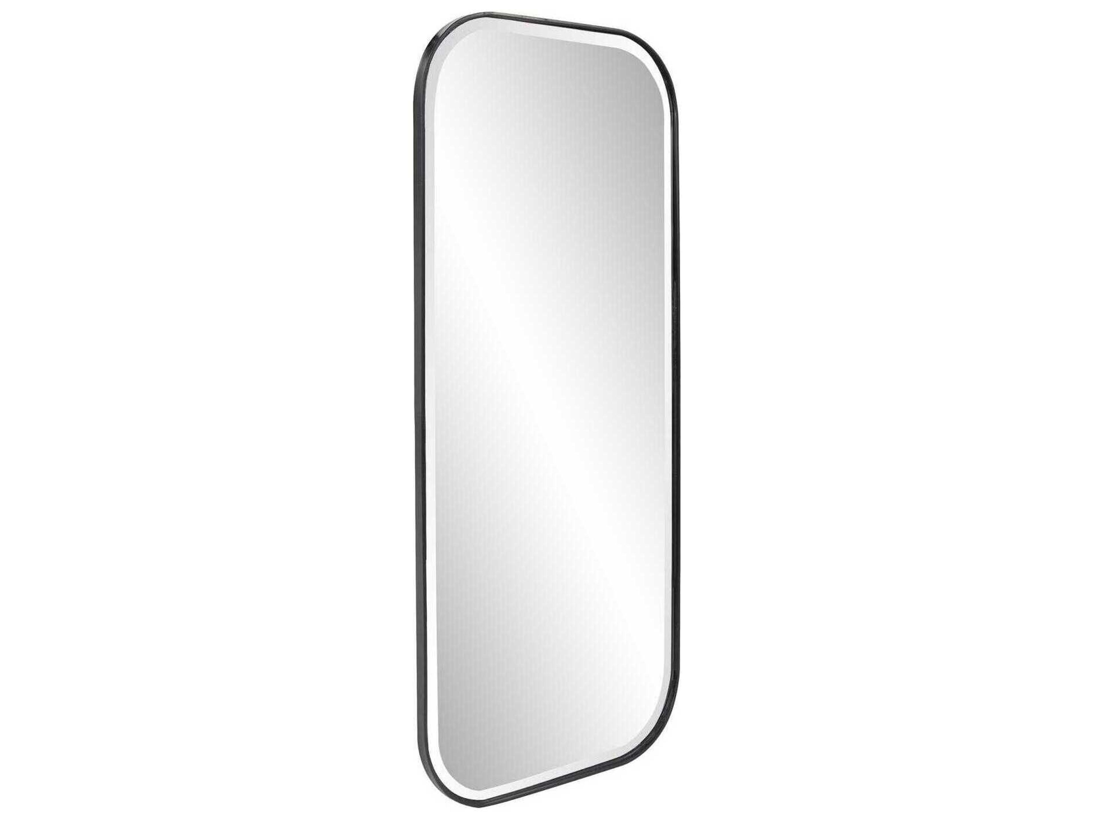Howard Elliott Matte Black Rectangular Wall Mirror
