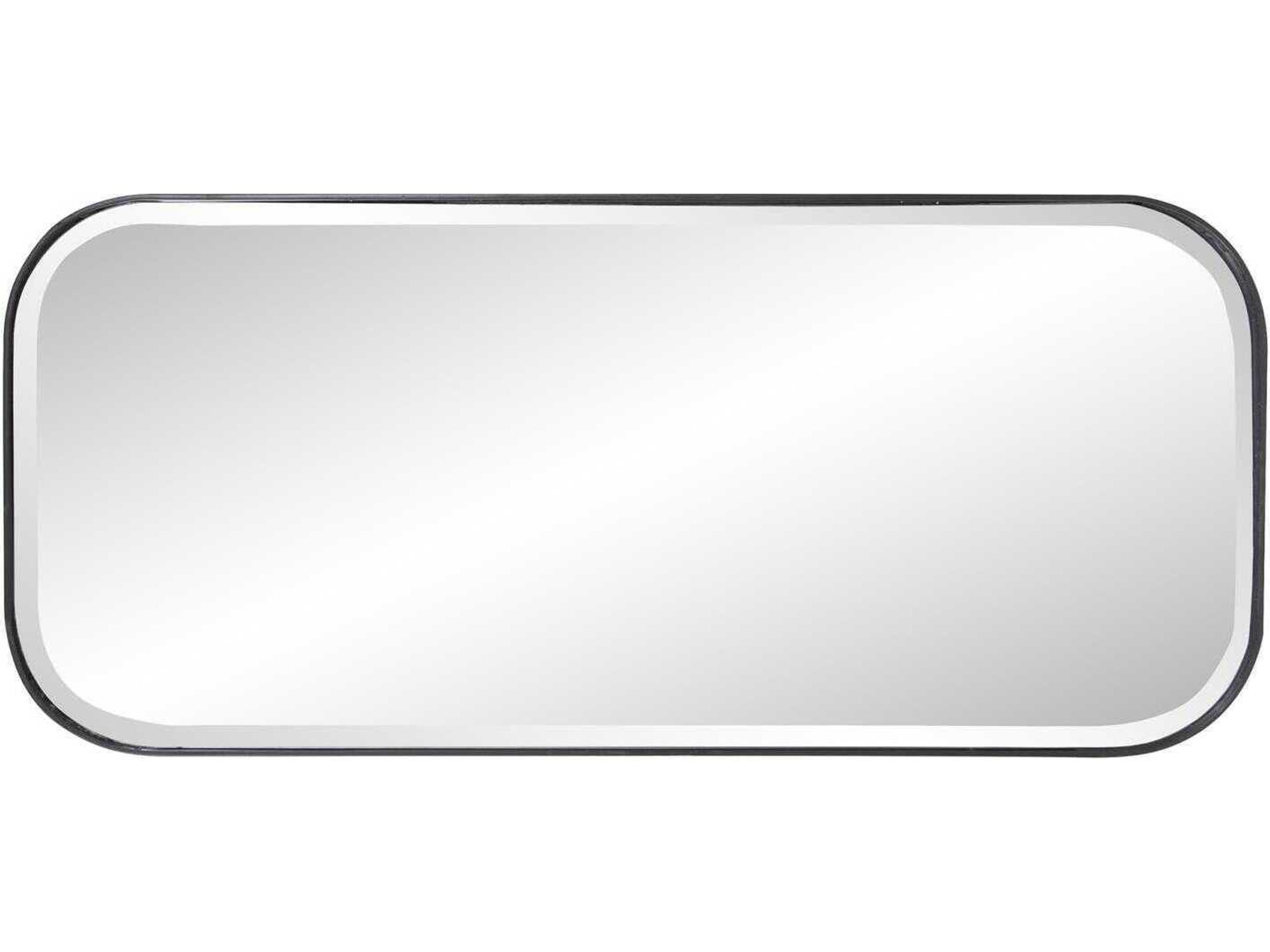 Howard Elliott Matte Black Rectangular Wall Mirror