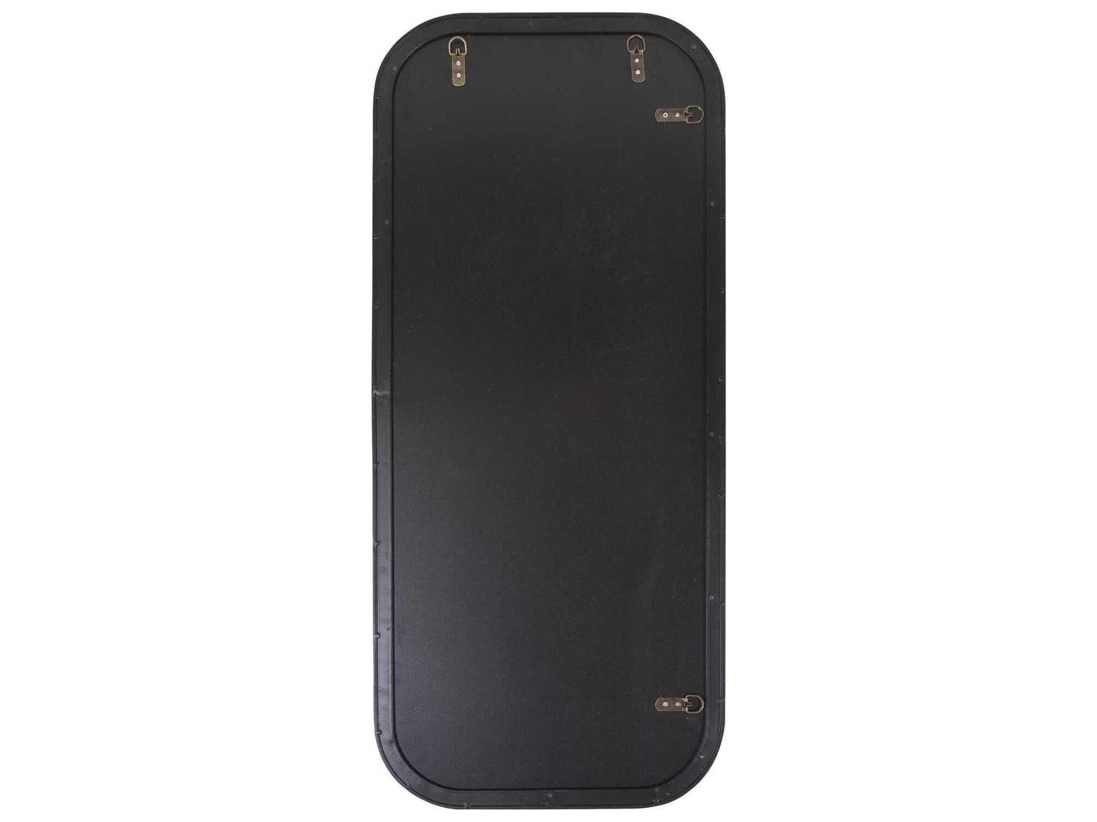 Howard Elliott Matte Black Rectangular Wall Mirror